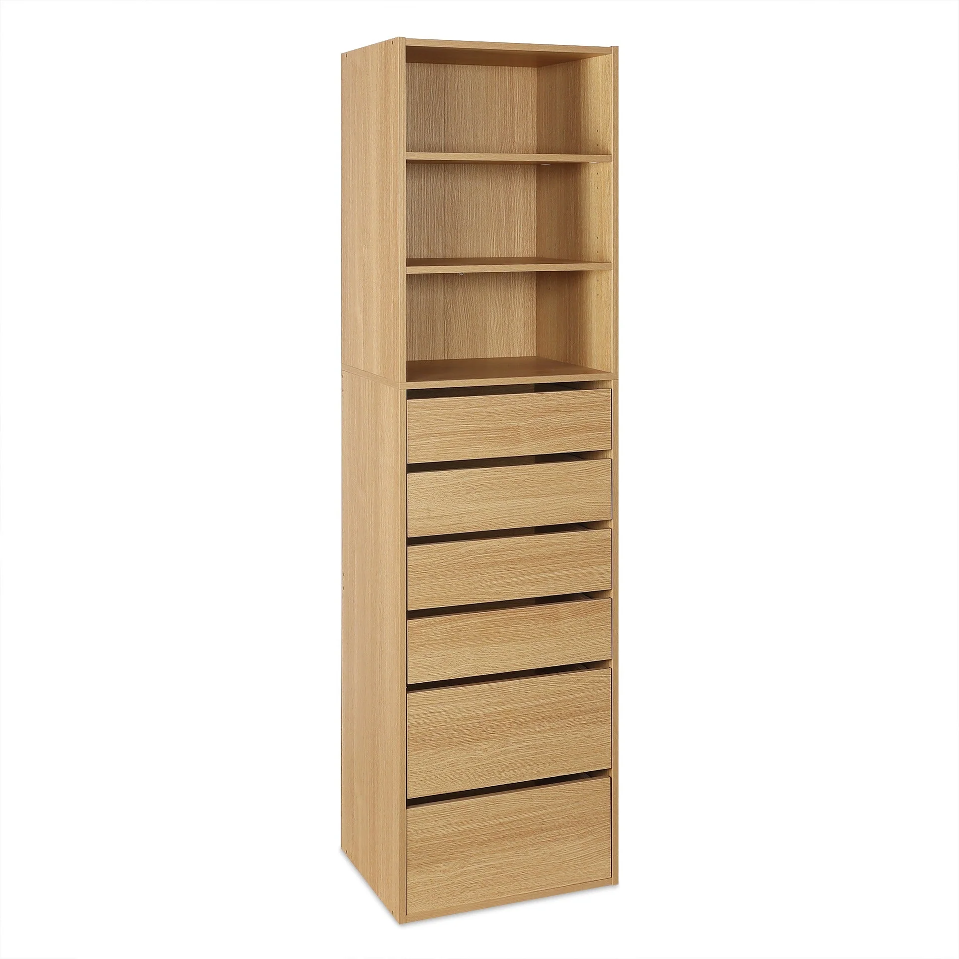 Payette 6 Drawer & 3 Shelf Wardrobe - Oak - Image 5