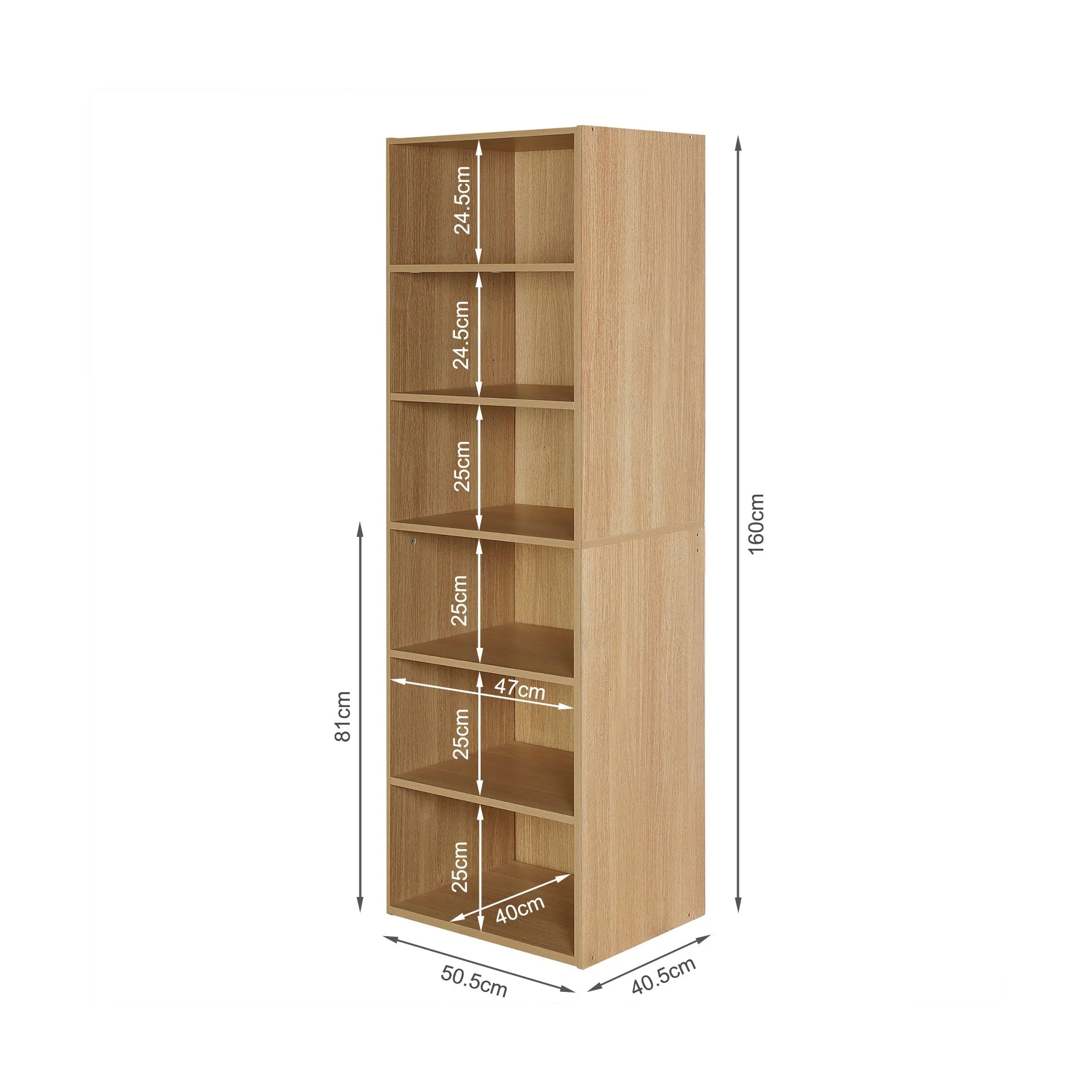PAYETTE 6 Shelf Wardrobe - OAK - Image 10