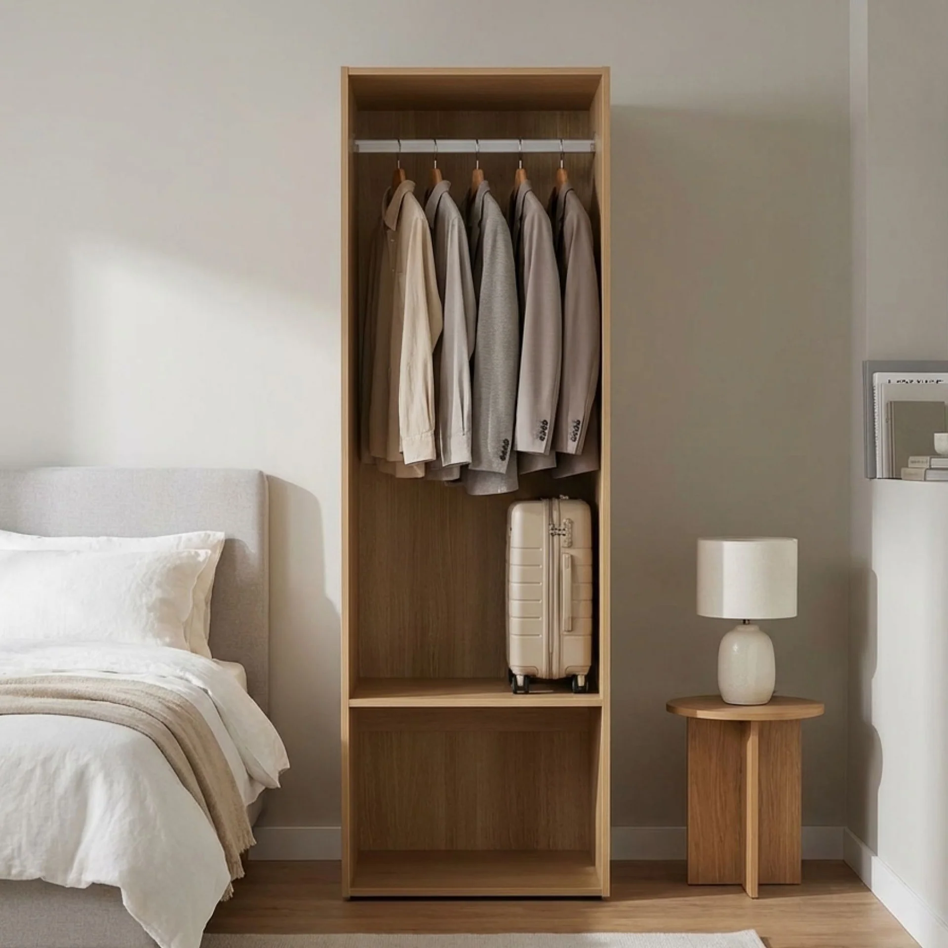 Payette Open Wardrobe - Oak - Image 2