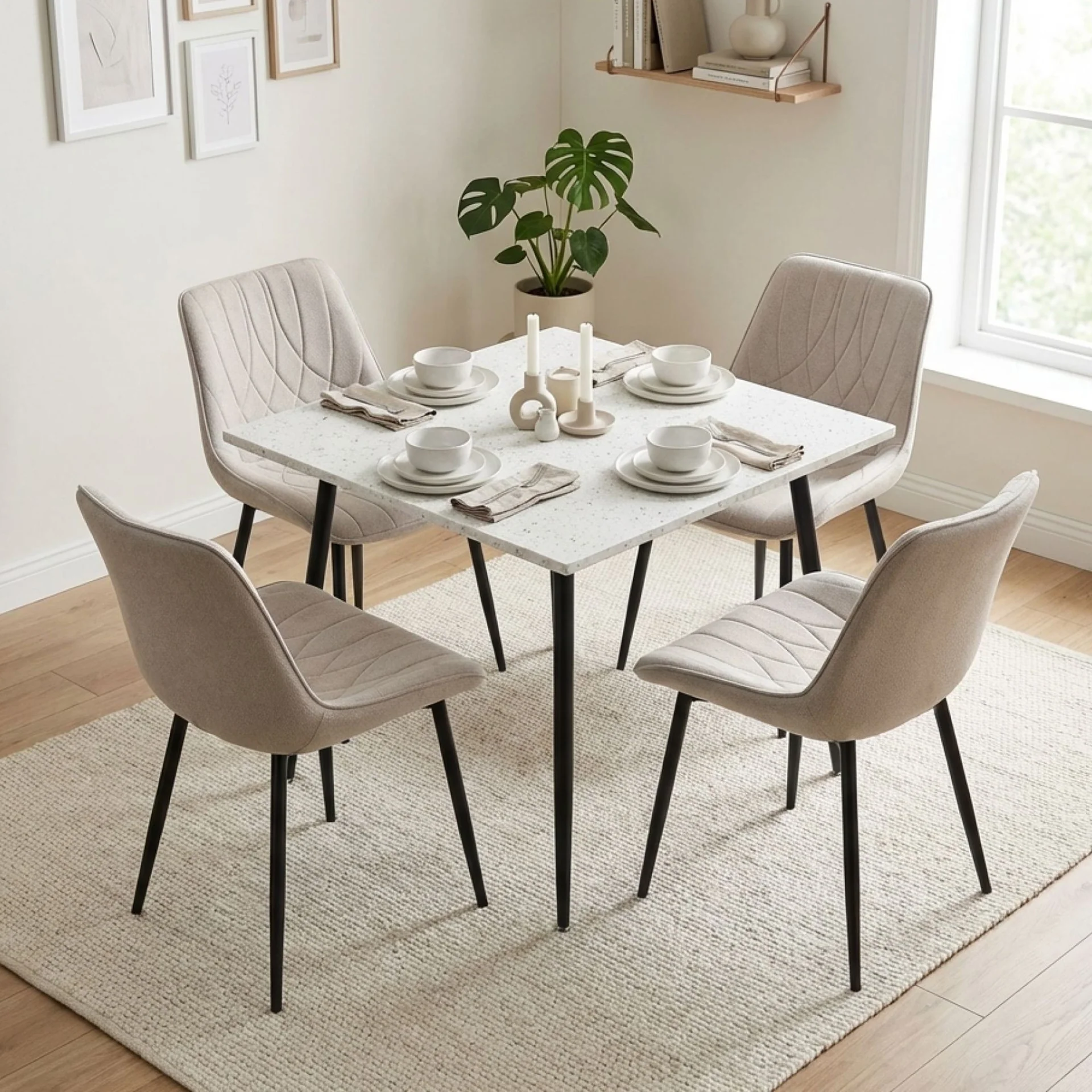 Payton Fabric Dining Chair - Set of 4 - Light Grey - Image 6