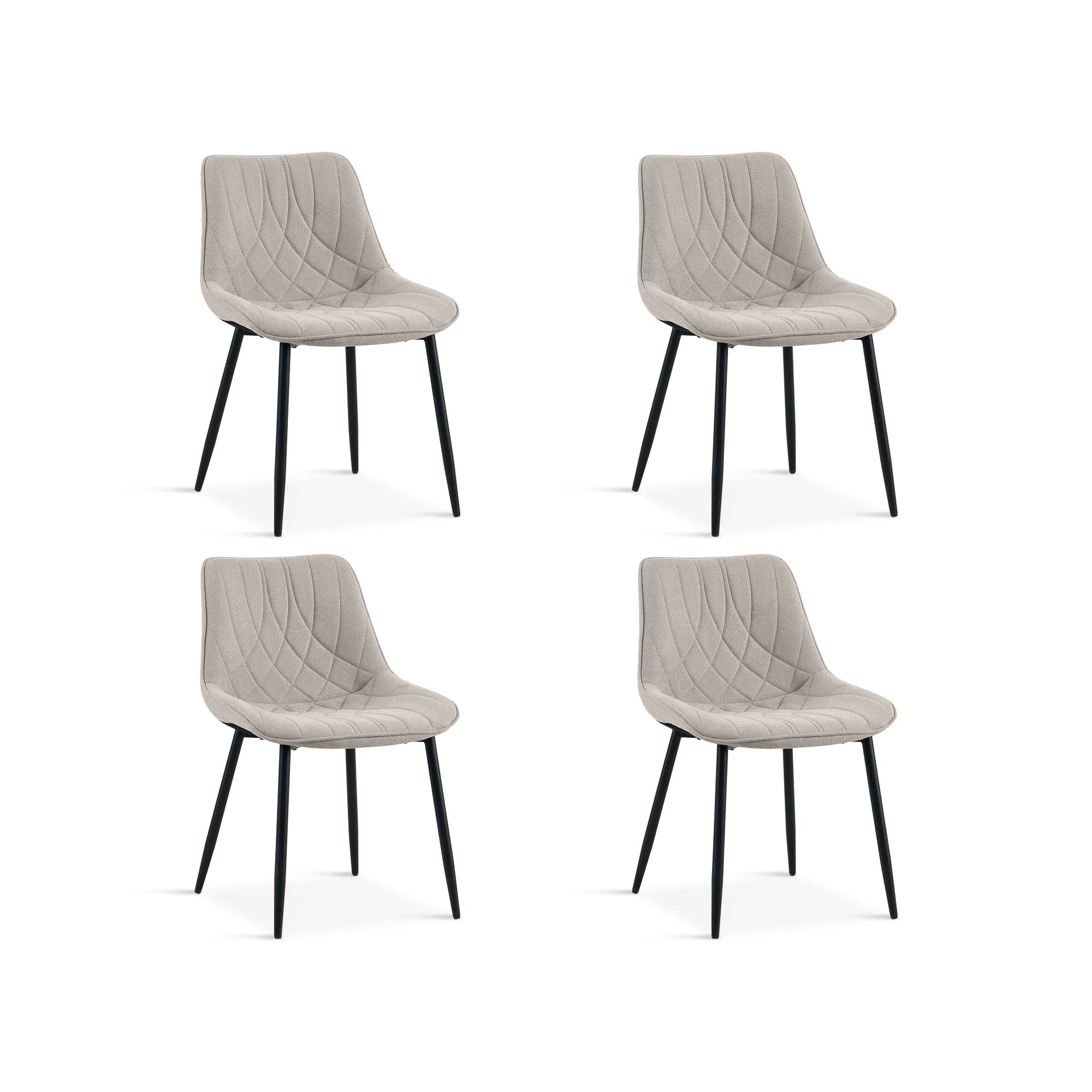 Payton Fabric Dining Chair - Set of 4 - Light Grey - Image 7