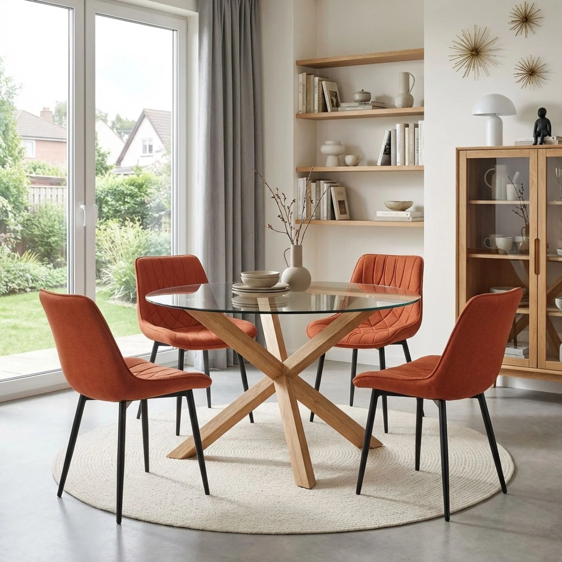Payton Fabric Dining Chair - Set of 4 - Orange - Image 4