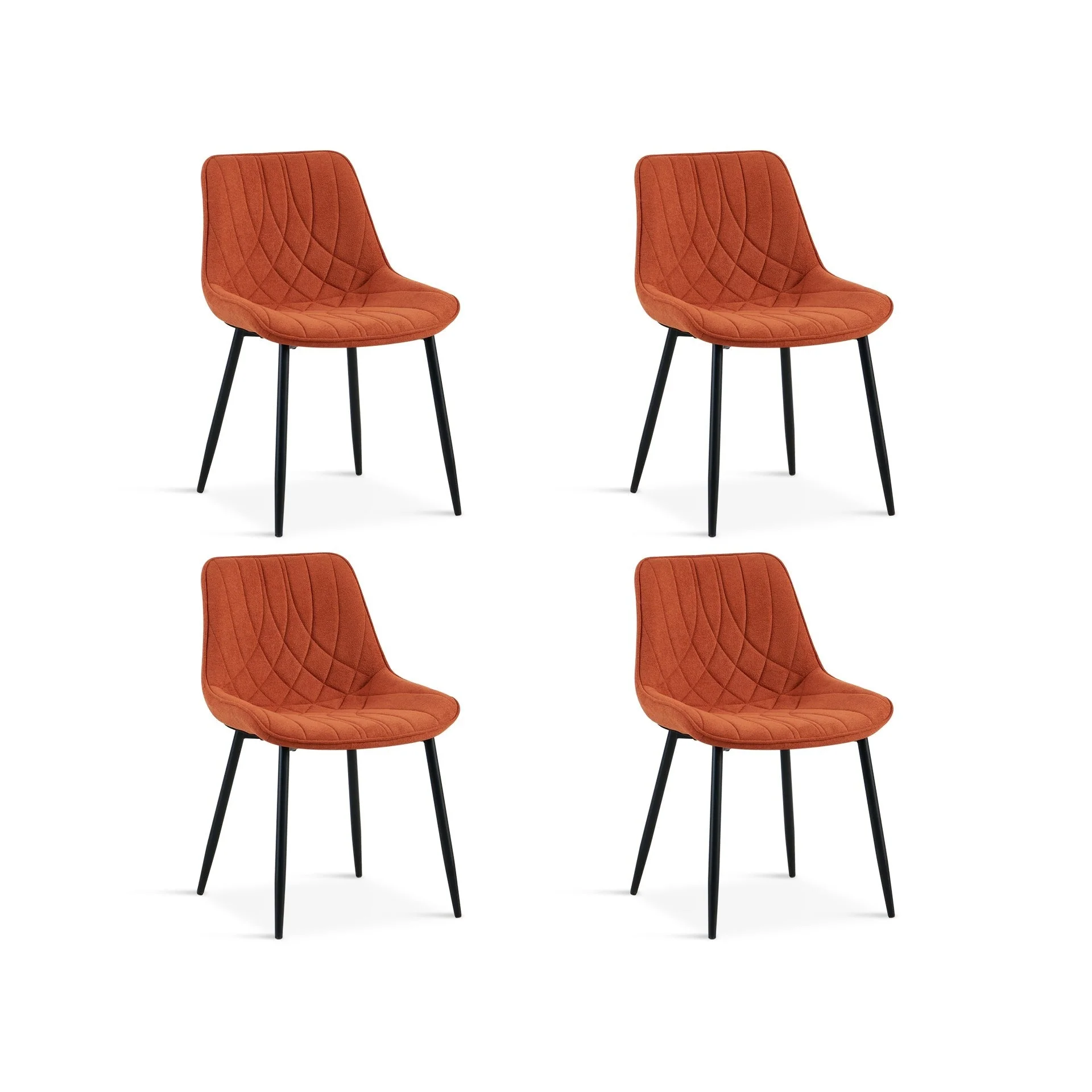 Payton Fabric Dining Chair - Set of 4 - Orange - Image 5