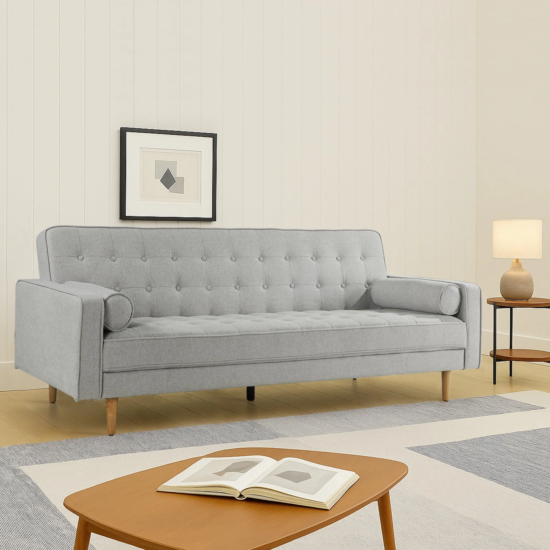 Penzance 3 Seater Sofa Bed - Light Grey