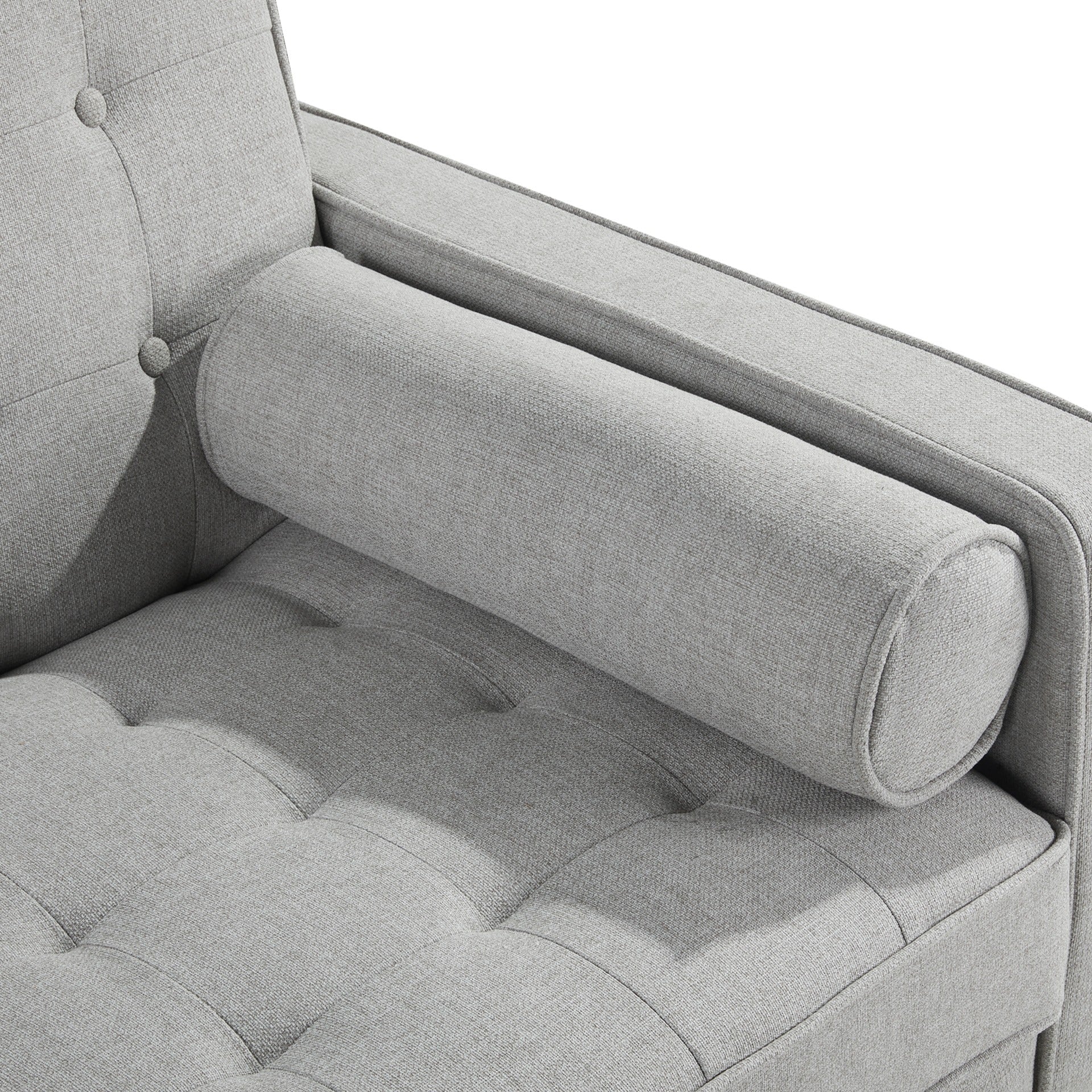 Penzance 3 Seater Sofa Bed - Light Grey - Image 6