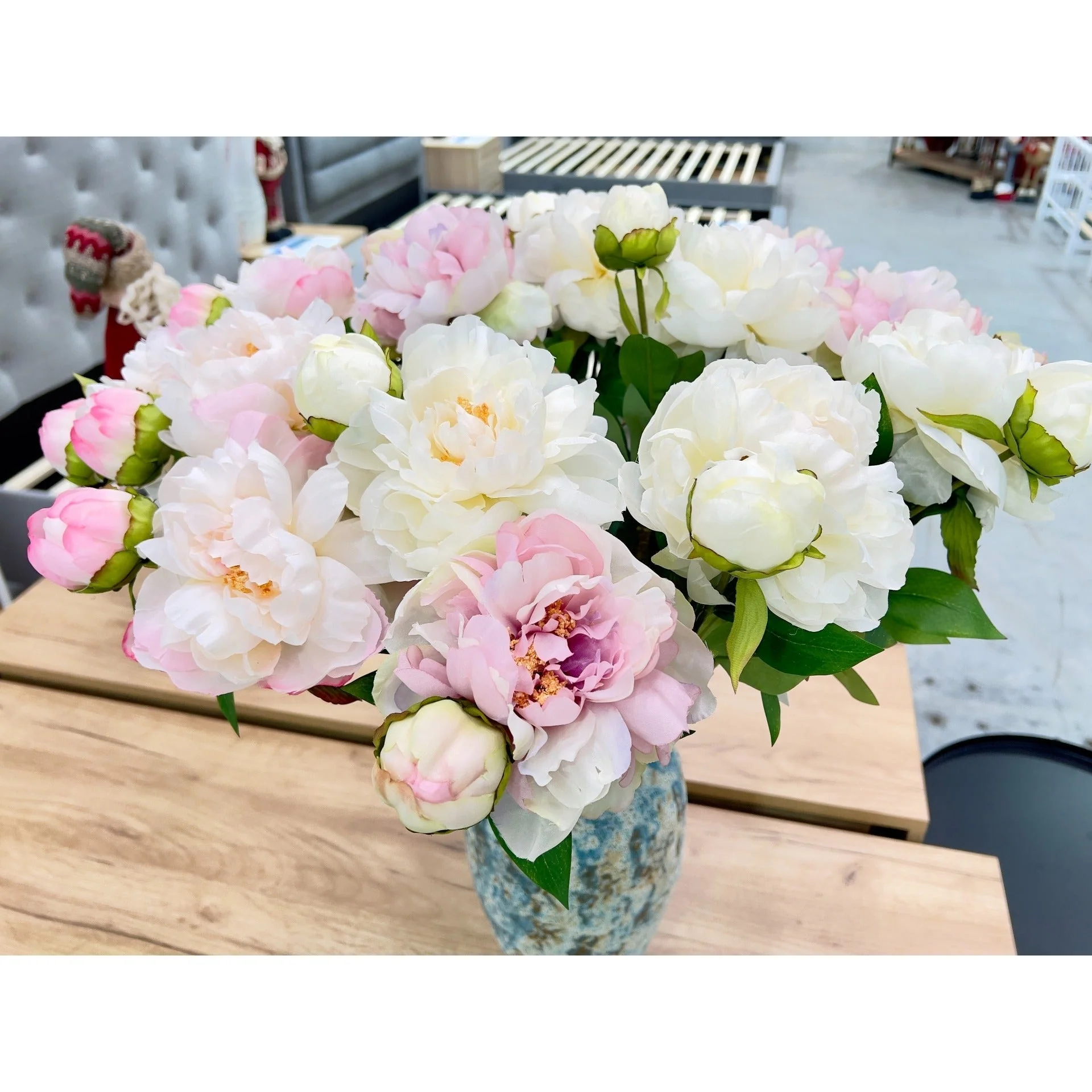 Peony Spray White 70cm - Image 2