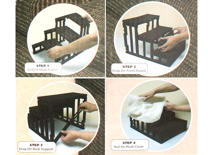 Pet Stairs Soft Plush Steps Ladder - CREAM - Image 2