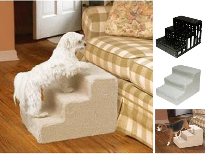 Pet Stairs Soft Plush Steps Ladder - CREAM - Image 4