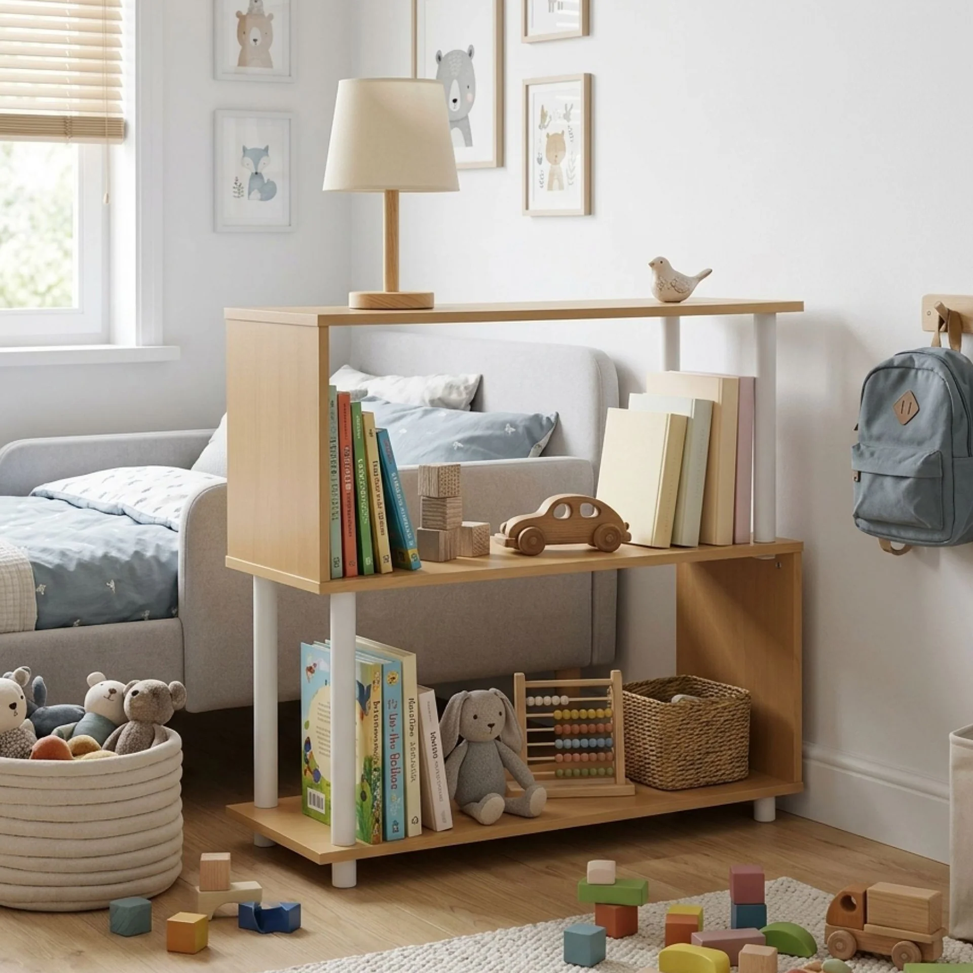 Petone 3 Tier Flexi Storage Rack - Maple + White - Image 3