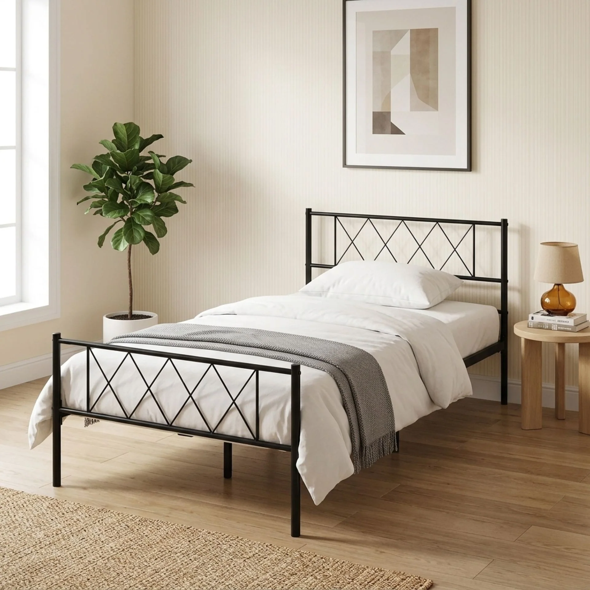 Picton King Single Metal Bed Frame - Black