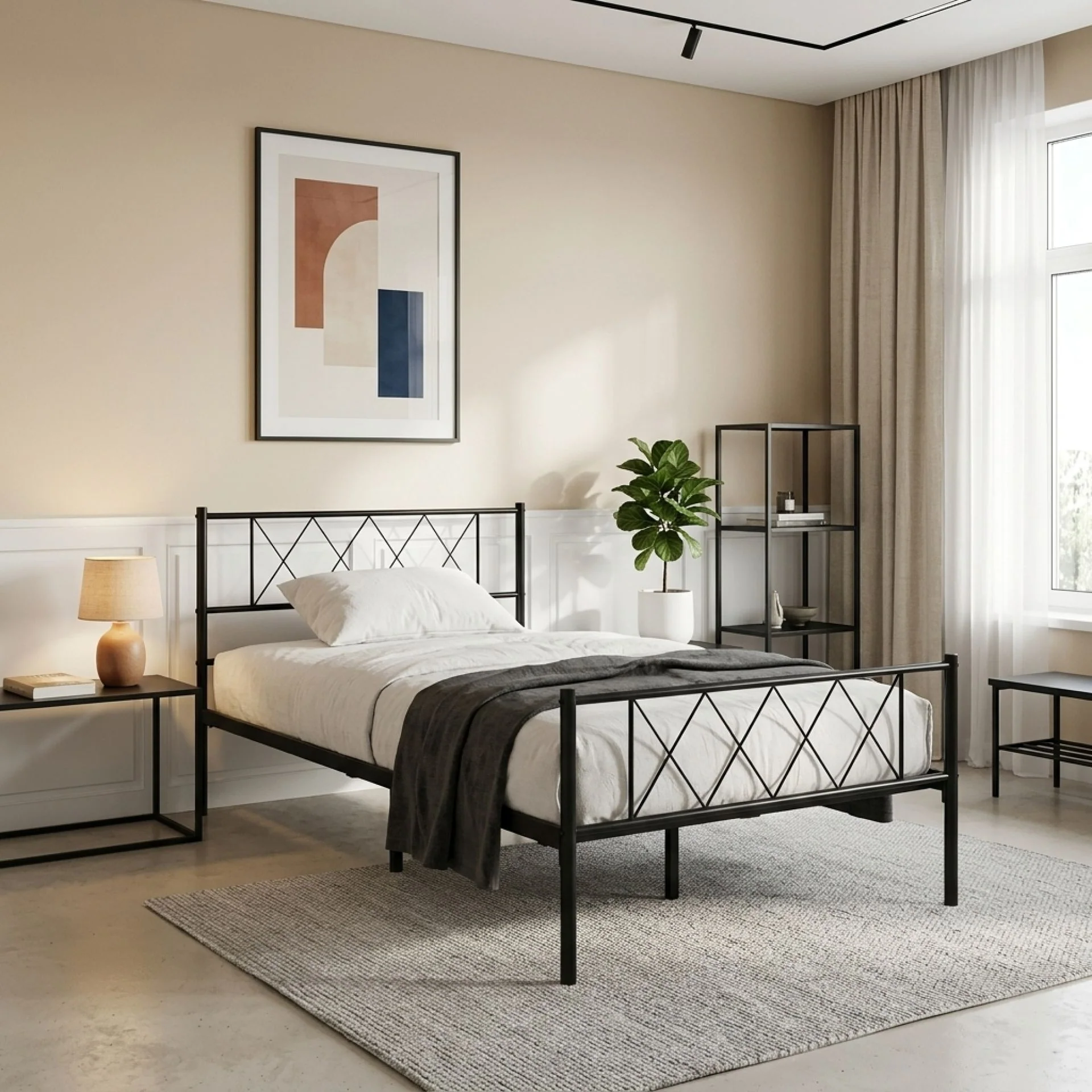 Picton King Single Metal Bed Frame - Black - Image 3