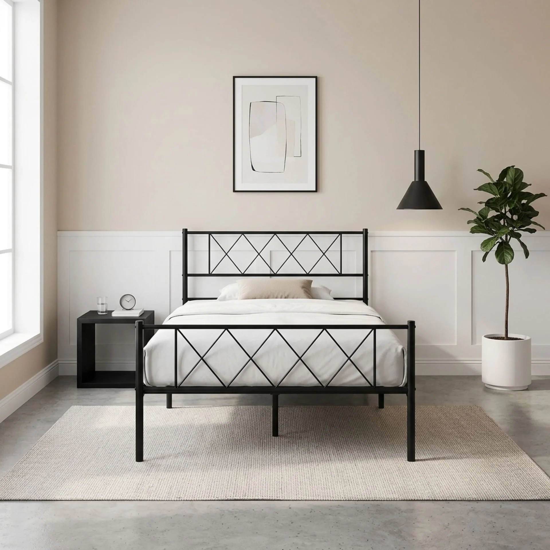 Picton King Single Metal Bed Frame - Black - Image 5