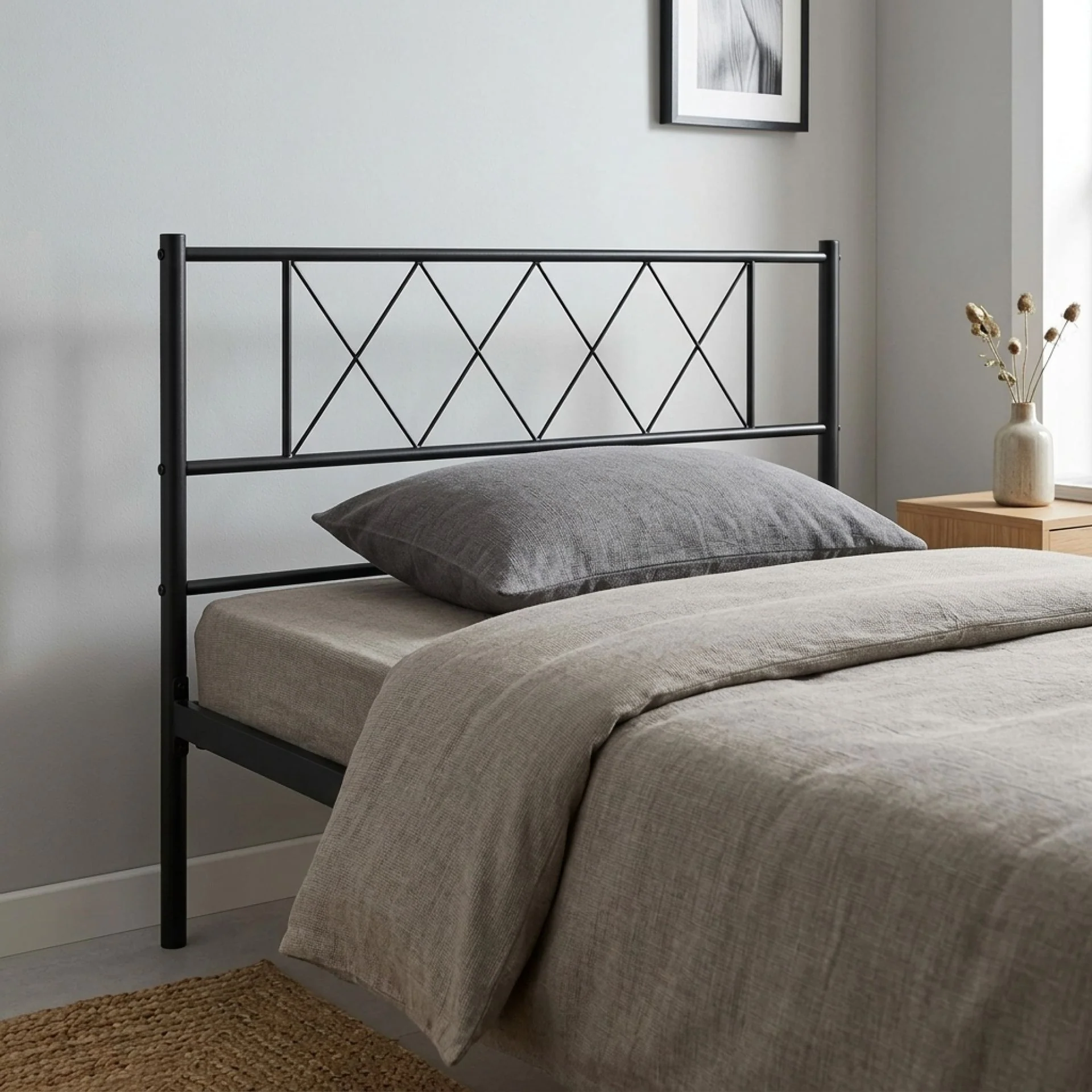 Picton King Single Metal Bed Frame - Black - Image 6