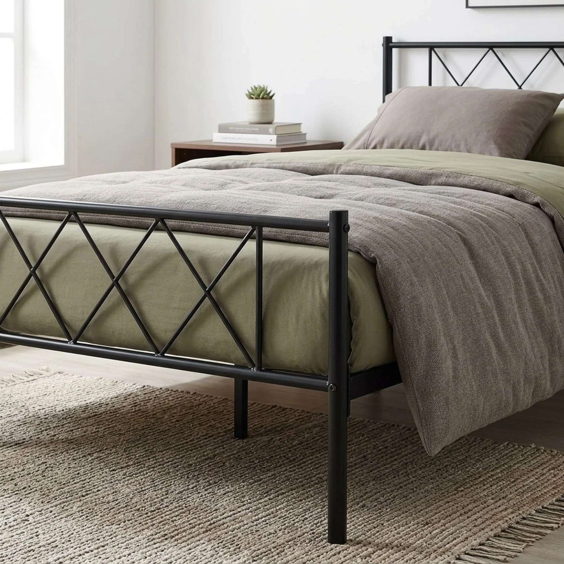 Picton King Single Metal Bed Frame - Black - Image 7