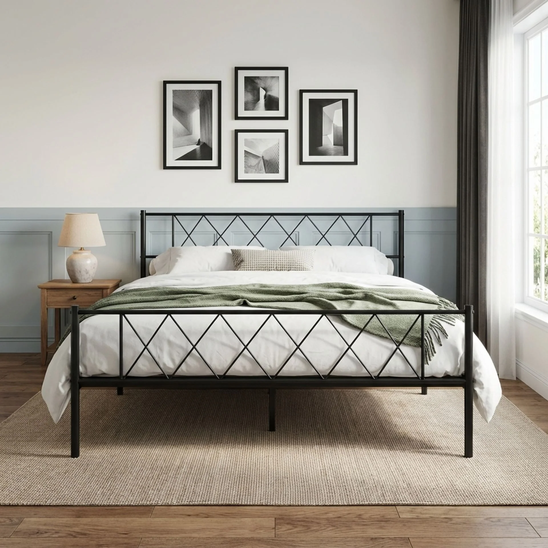 Picton Queen Metal Bed Frame - Black - Image 2