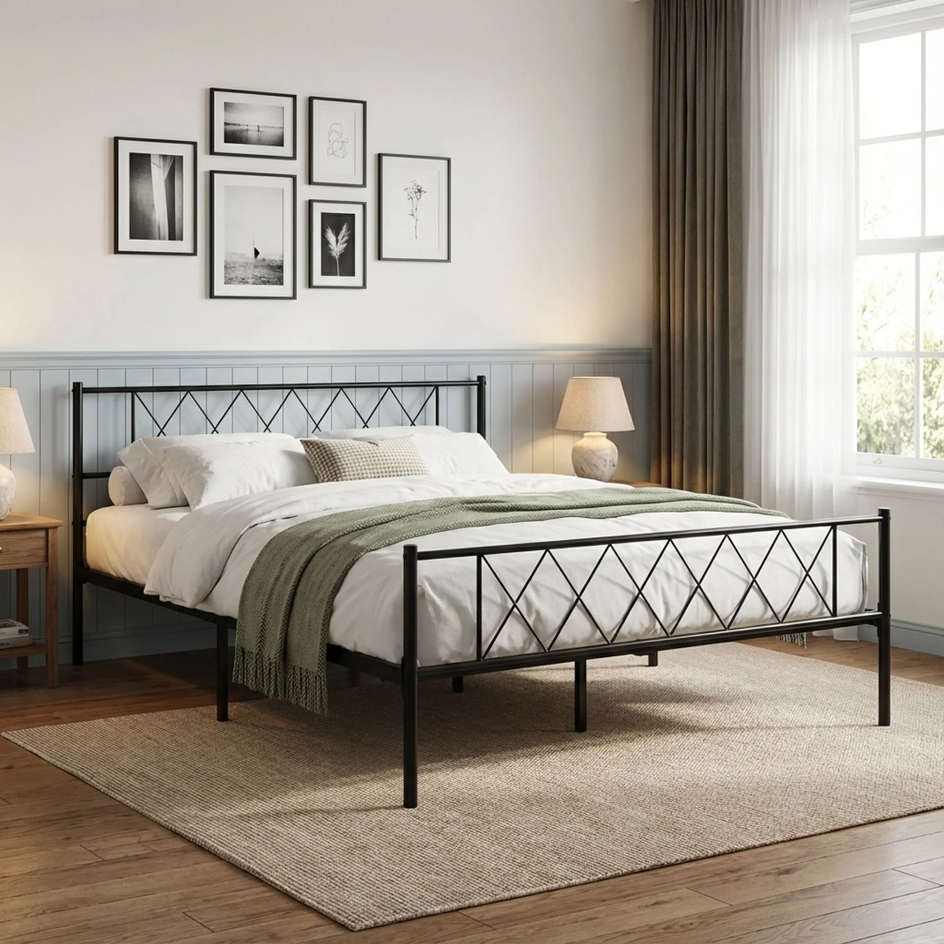 Picton Queen Metal Bed Frame - Black - Image 3