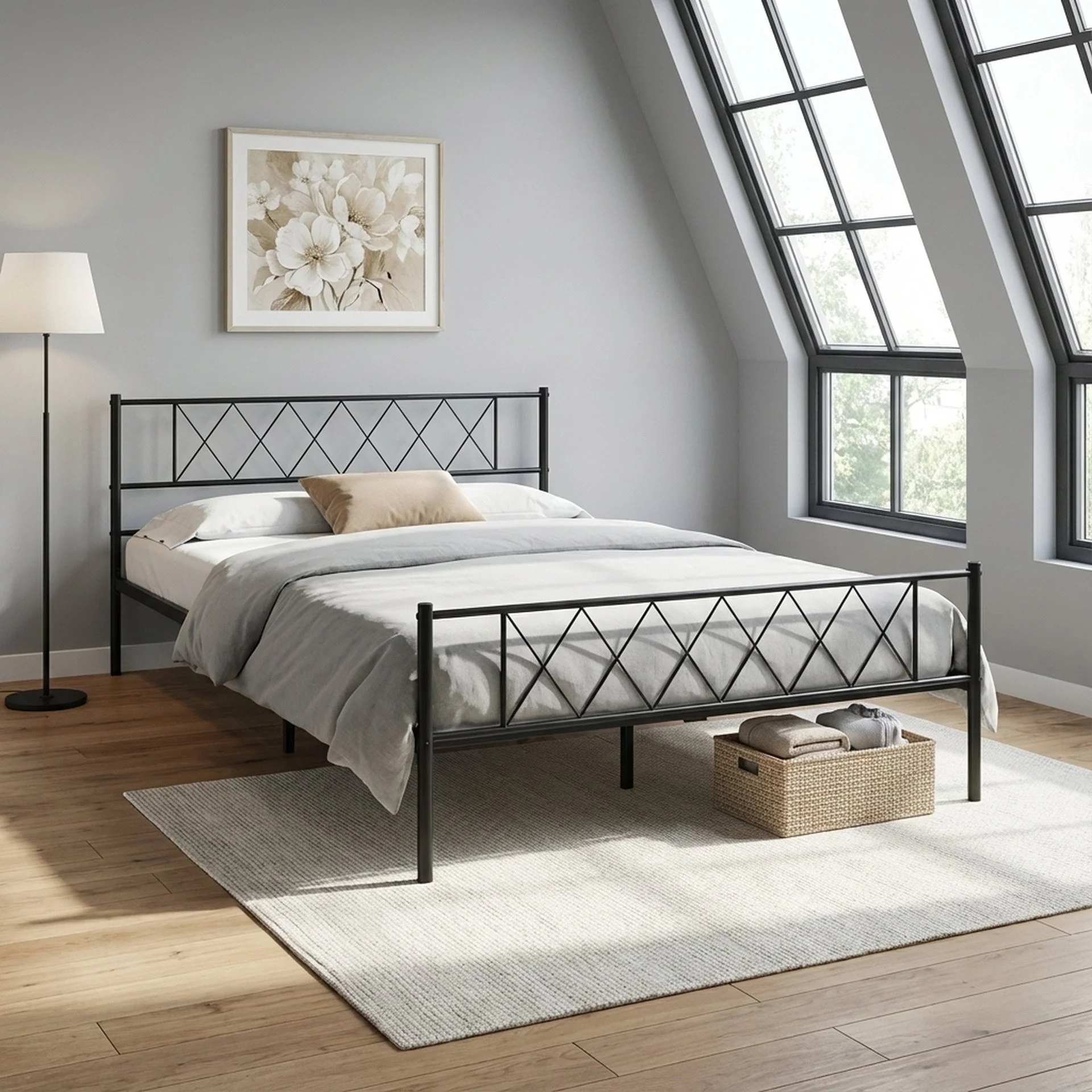 Picton Queen Metal Bed Frame - Black - Image 4