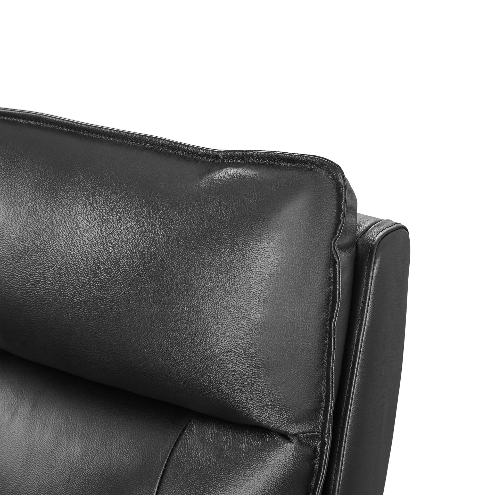 Poroti Manual Full Leather 2 Seater Recliner Sofa - Black - Image 9