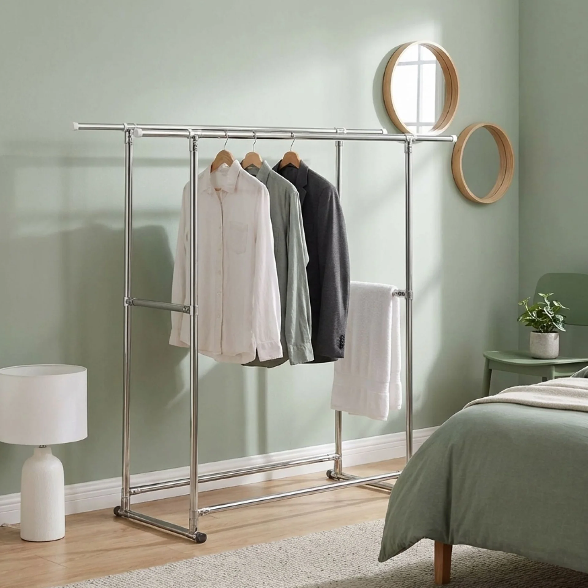 Portable Adjustable Clothes Rack - Double - Image 3