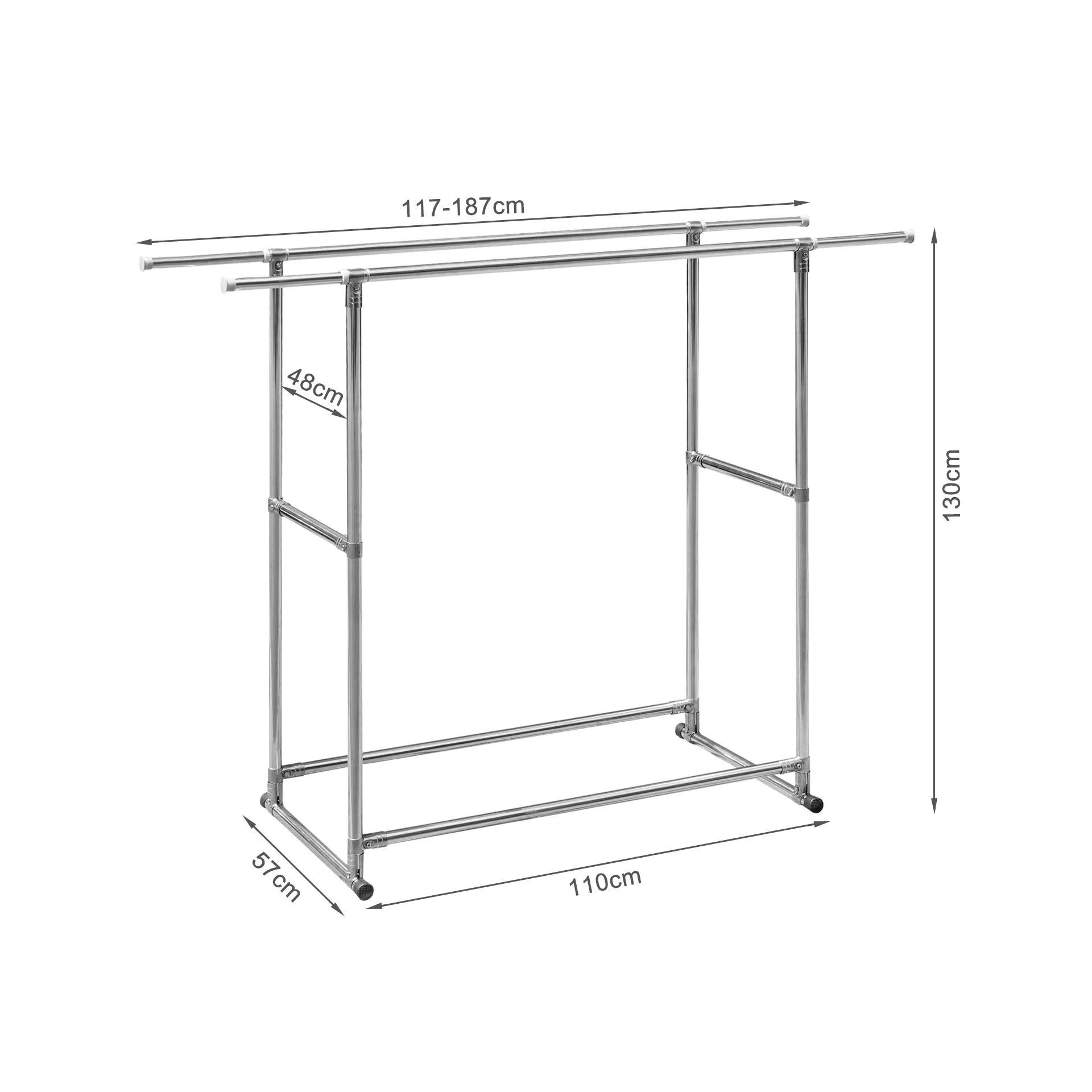 Portable Adjustable Clothes Rack - Double - Image 7