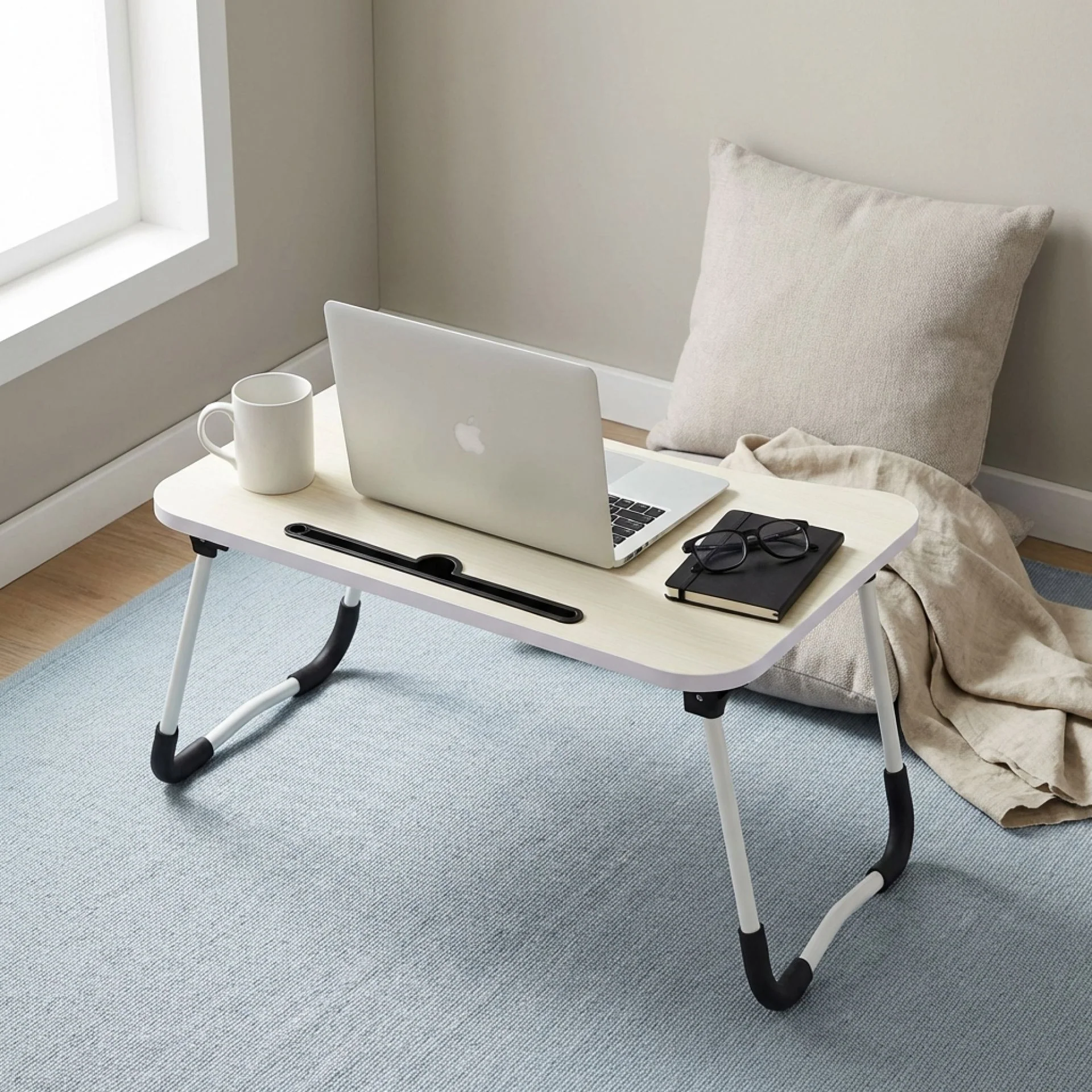 Portable Anti-Slip Laptop Desk Laptop Tray Table - White - Image 3