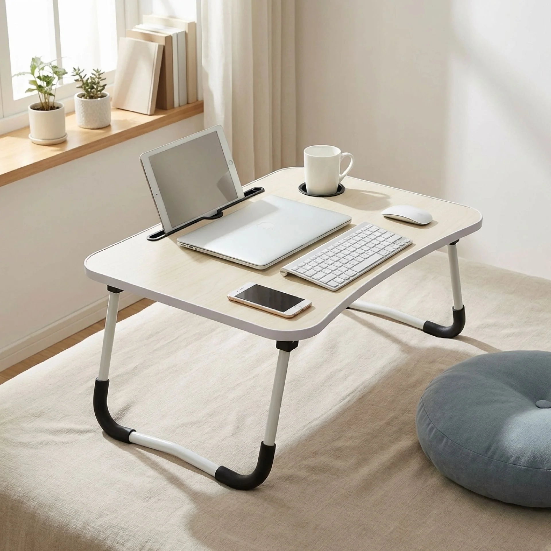 Portable Anti-Slip Laptop Desk Laptop Tray Table - White - Image 4