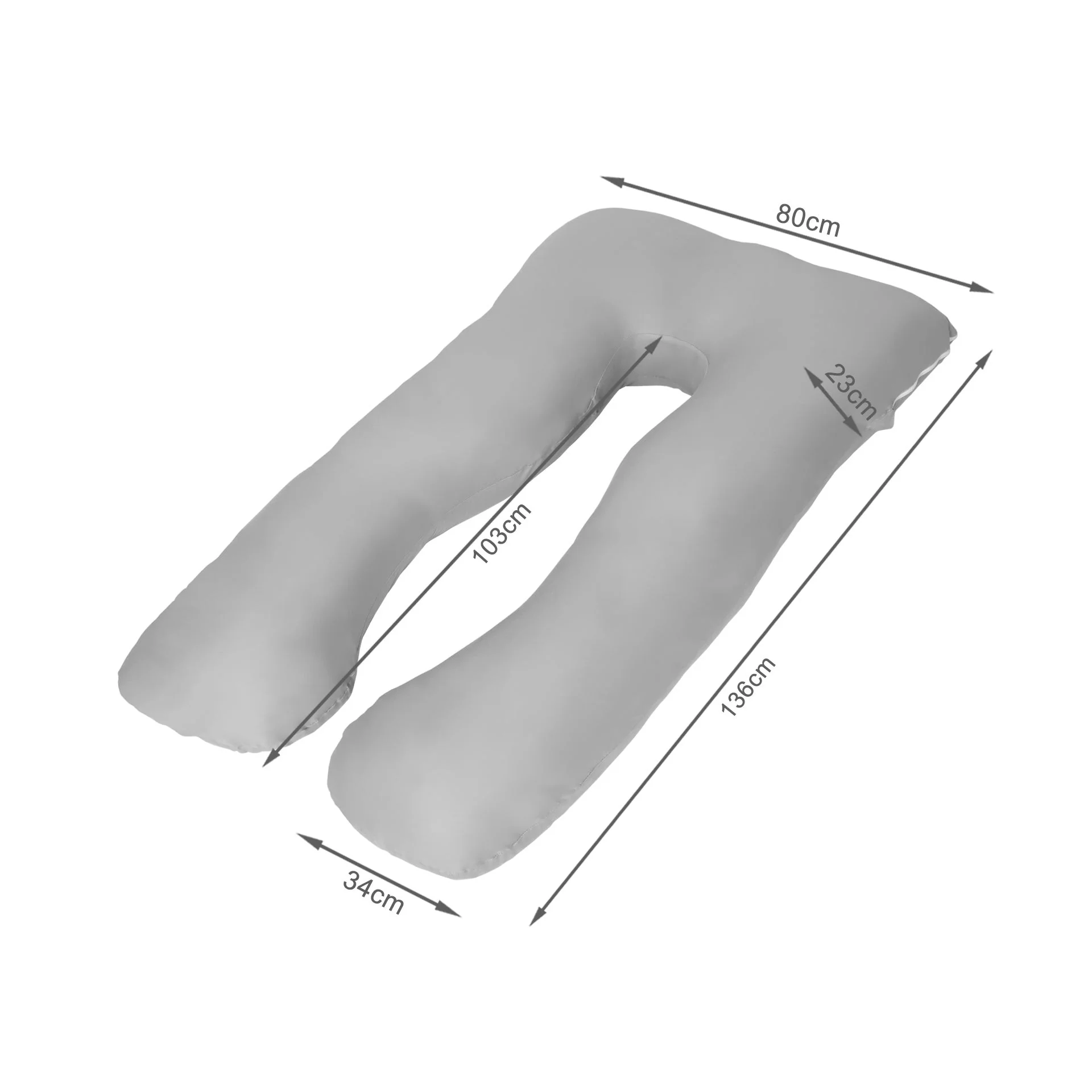 Pregnancy Maternity Pillow Support U-Shape - Grey - Image 4