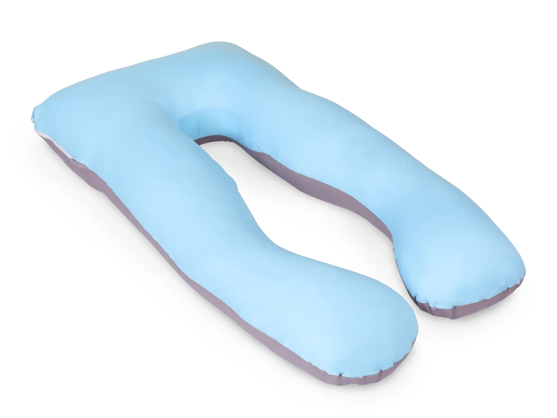 Pregnancy Maternity U-Shape Pillow - Blue + Grey - Image 3