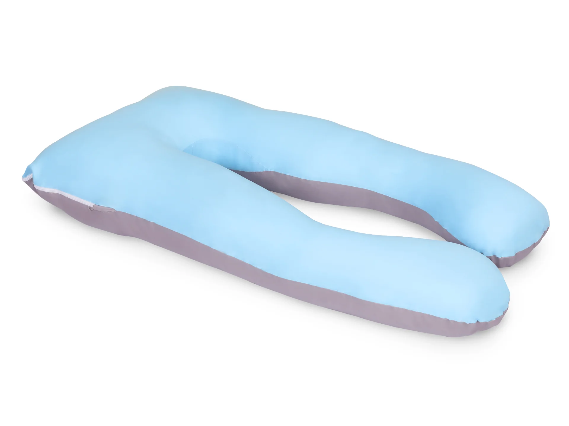 Pregnancy Maternity U-Shape Pillow - Blue + Grey - Image 4