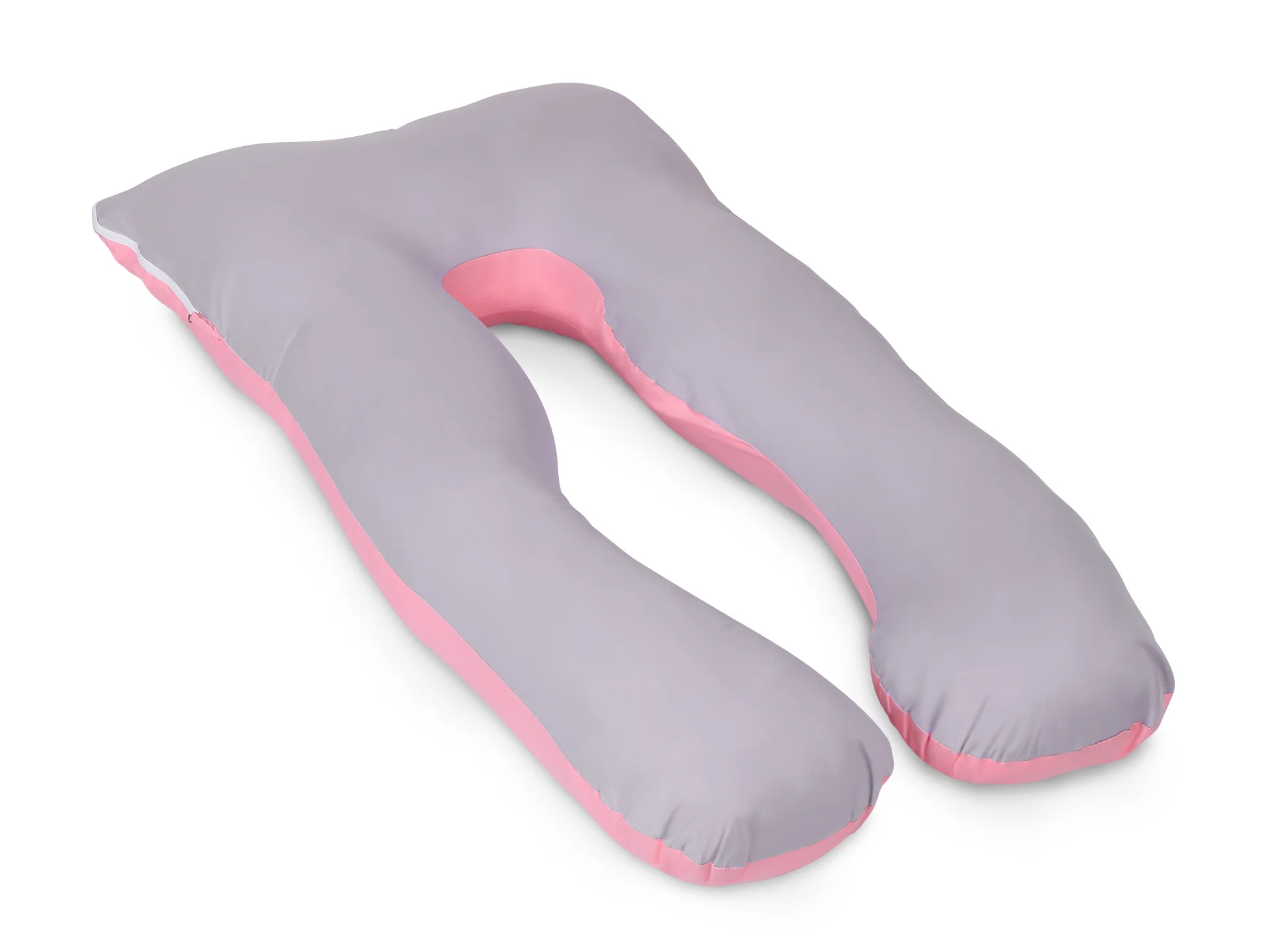 Pregnancy Maternity U-Shape Pillow - Grey + Pink - Image 4