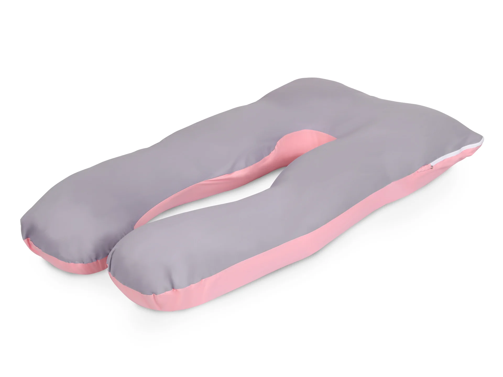 Pregnancy Maternity U-Shape Pillow - Grey + Pink - Image 5