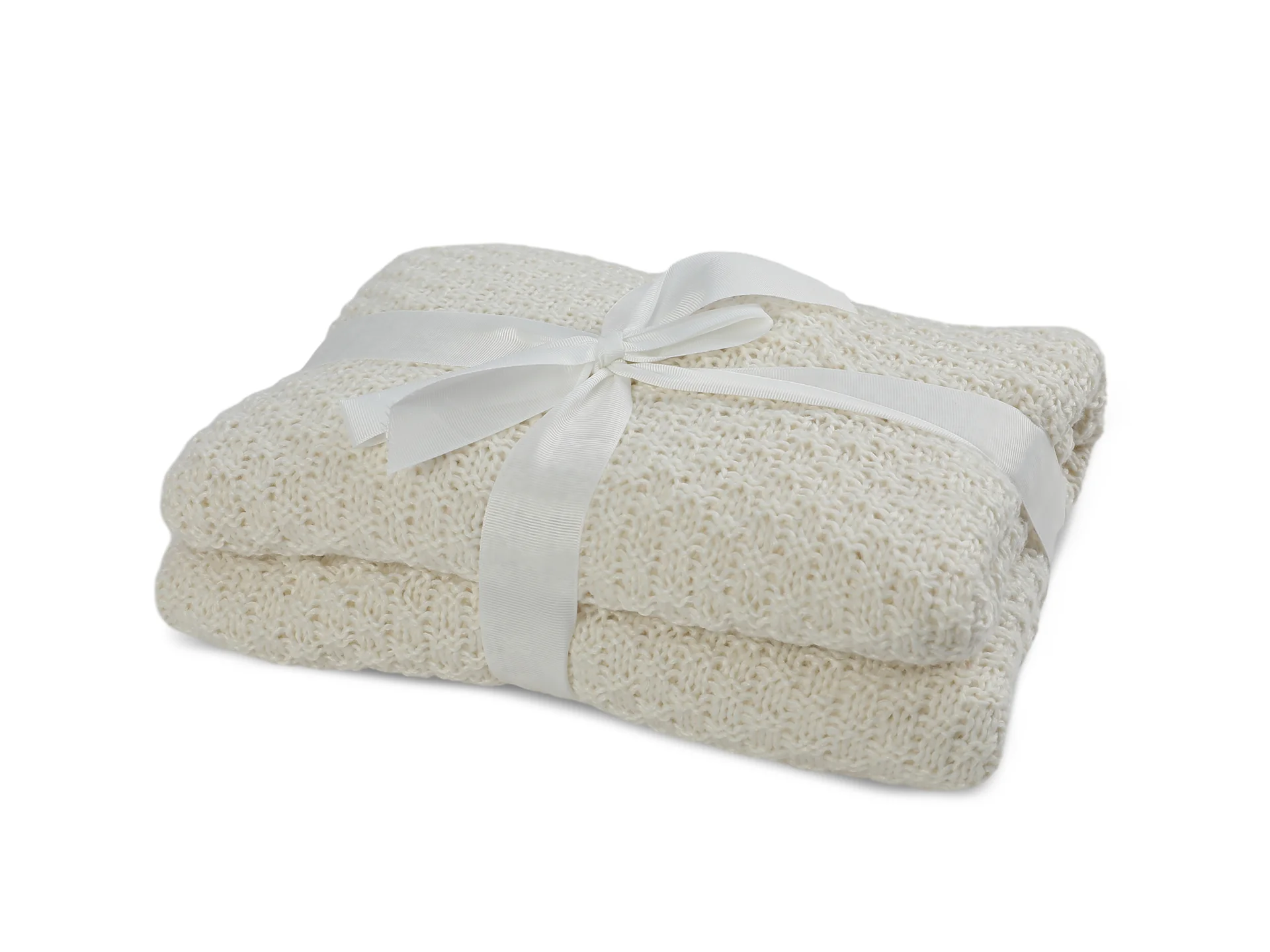 Premium Crochet Throw Blanket Cotton Cream 130x170cm - Image 3