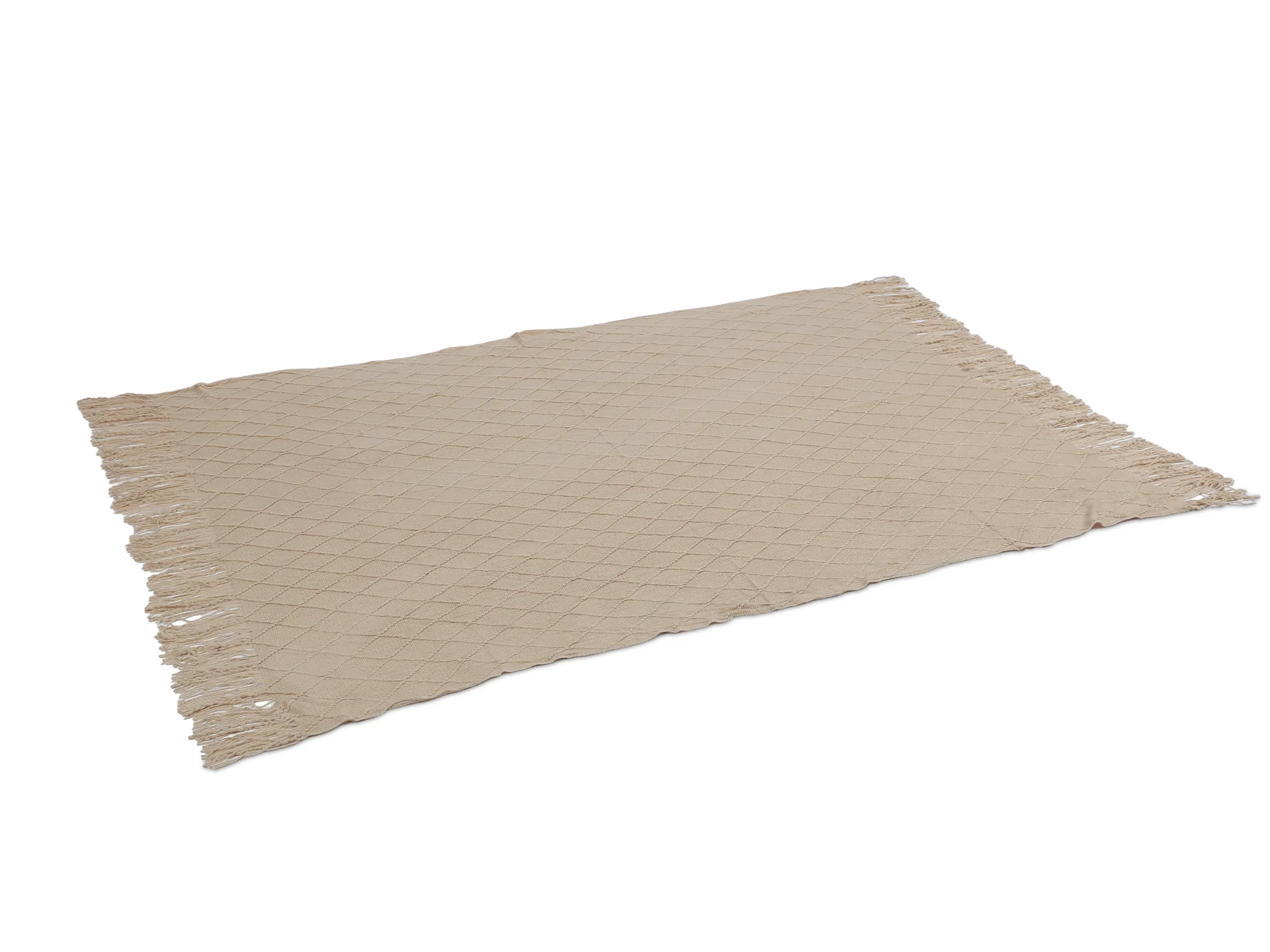Premium Crochet Throw Blanket Khaki 130x170cm