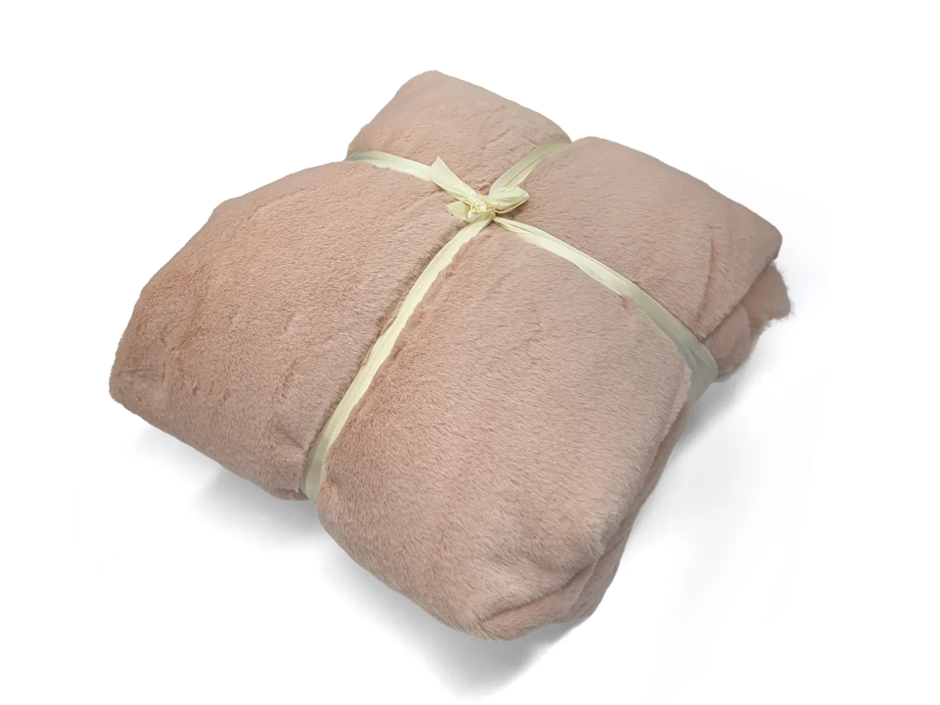 Premium Faux Rabbit Fur Throw Pink 130x160cm