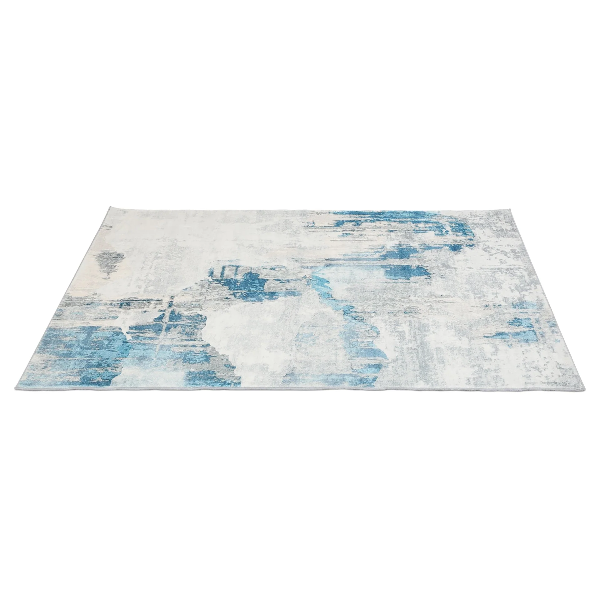 Premium Super Thick Non Shed Modern Rug Cloudy Blue 140x200cm - Image 2