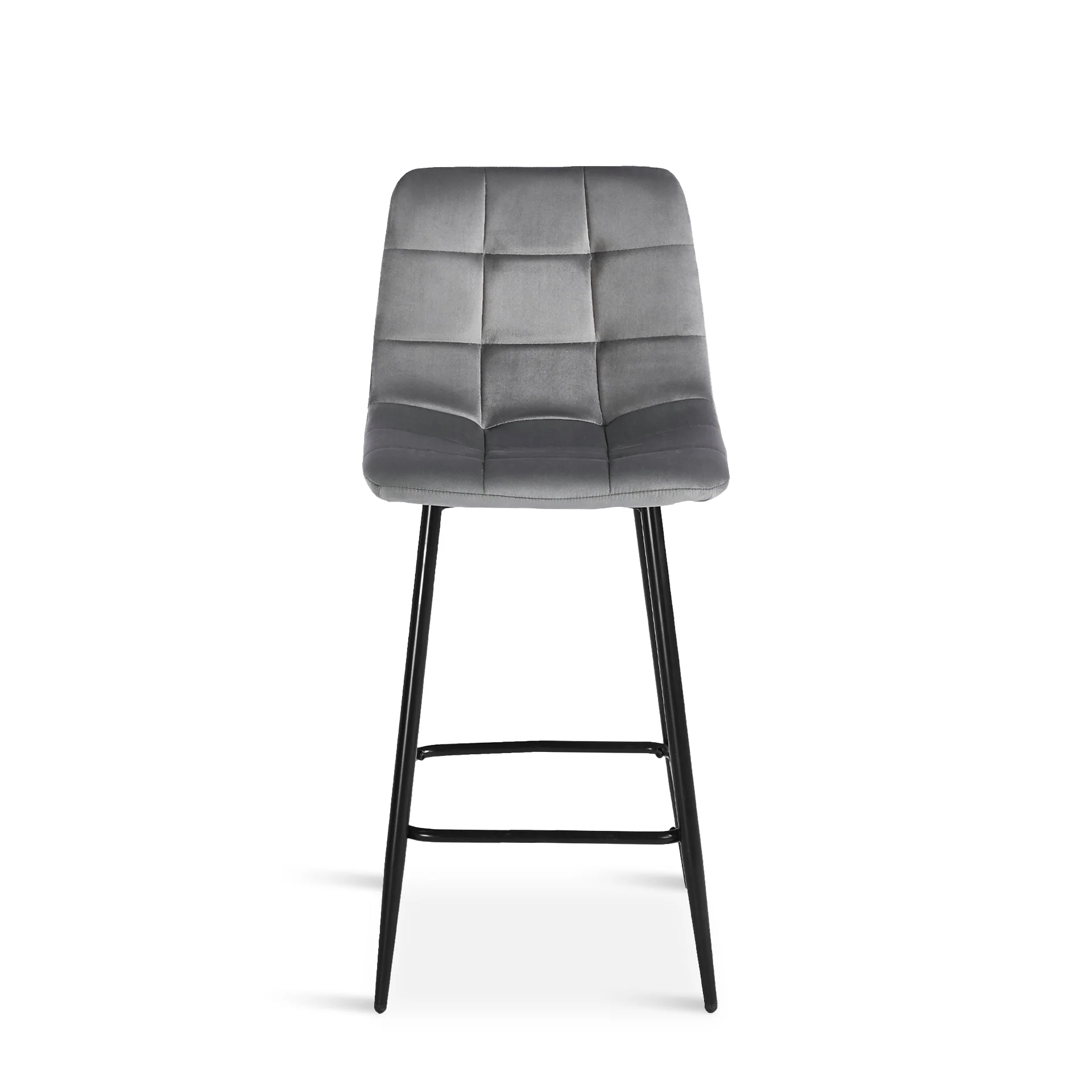 Primo Velvet Bar Stool - Set Of 2 - Grey - Image 7
