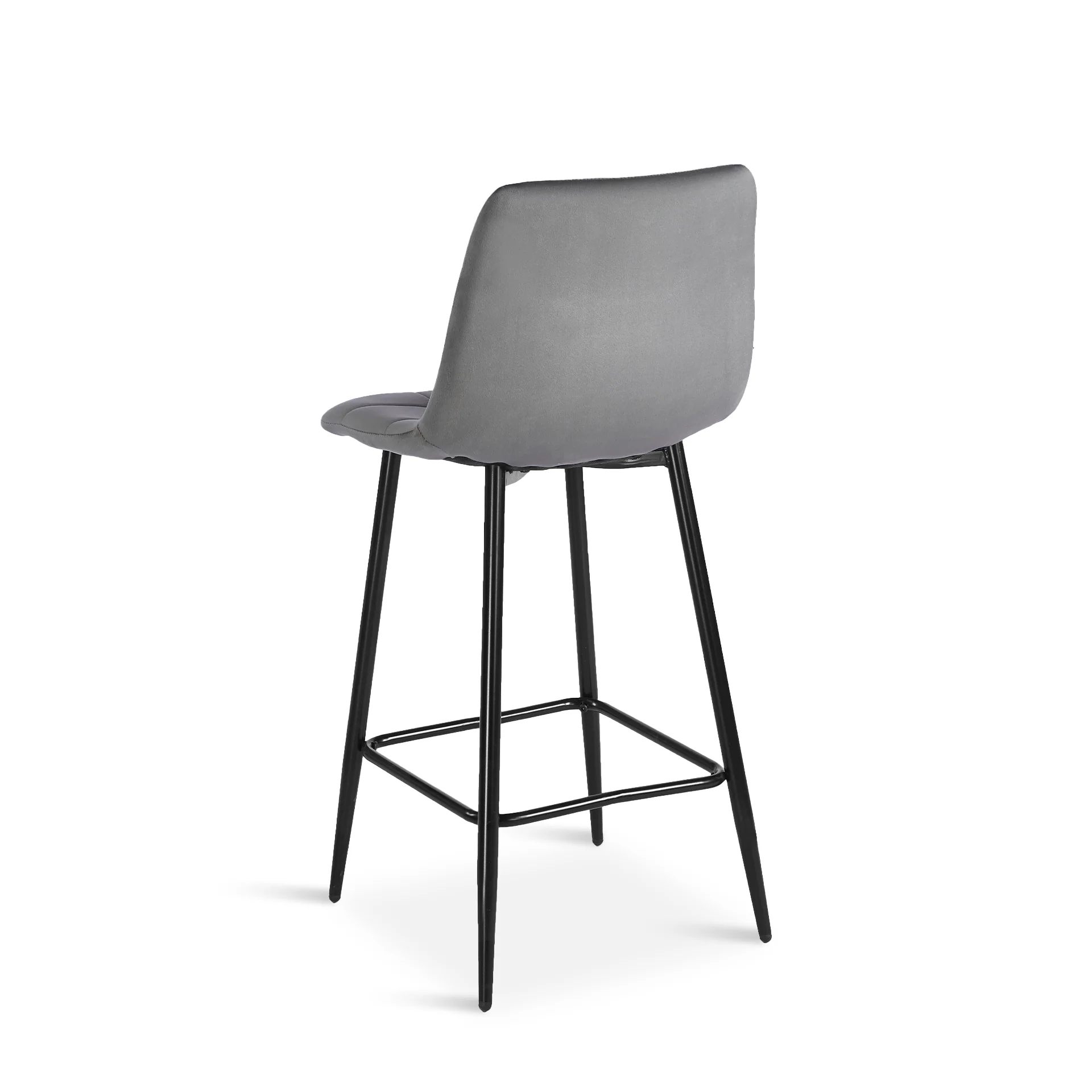 Primo Velvet Bar Stool - Set Of 2 - Grey - Image 9
