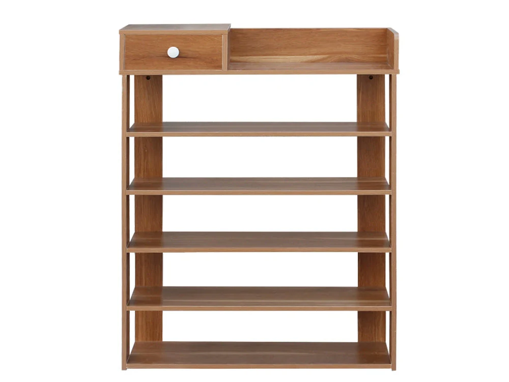 PUKAKI 6 Tiers Shoe Rack Organiser Shelf - MAPLE - Image 9