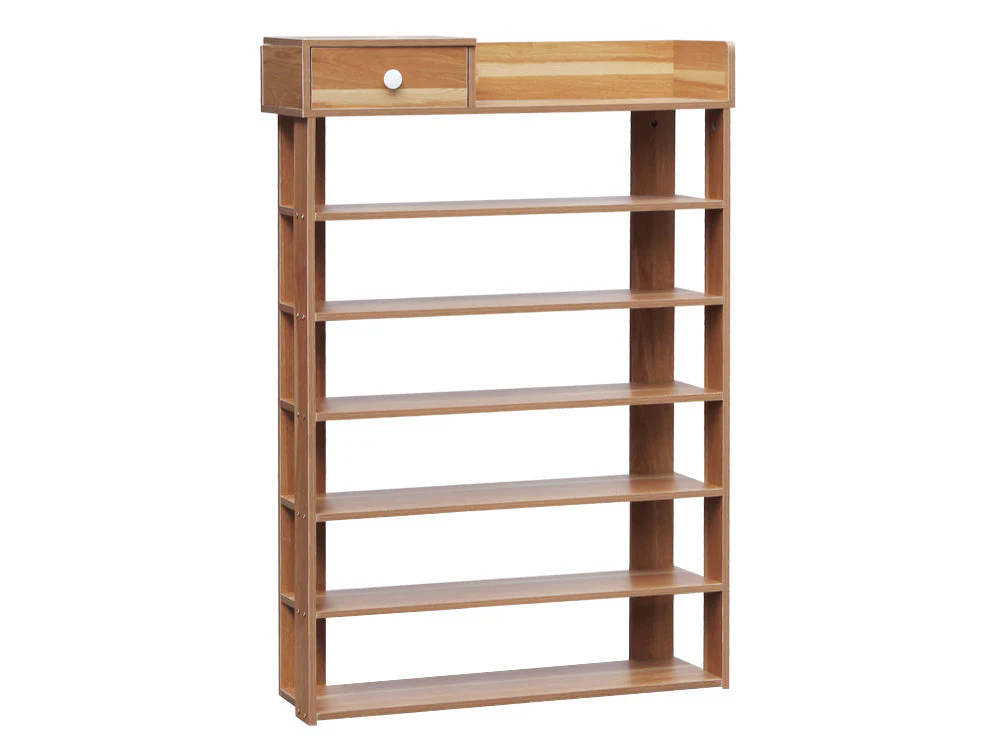 PUKAKI 7 Tiers Shoe Rack Organiser Shelf - Oak - Image 5