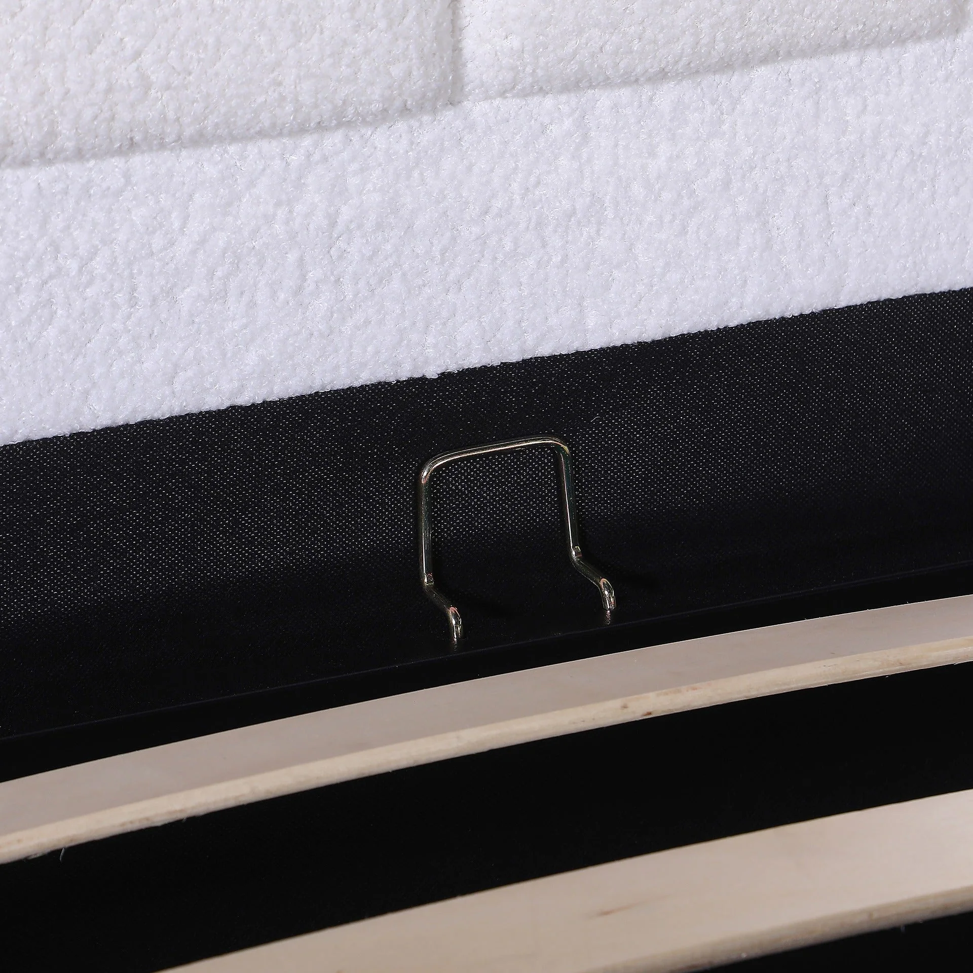 Puro Boucle Queen Gas Lift Bed Frame - White - Image 9