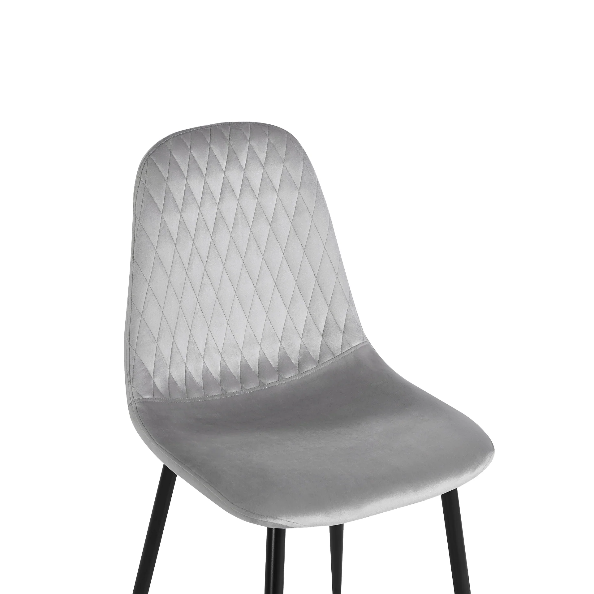 Quila Velvet Dining Chair - Set Of 4 - Light Grey - Image 11