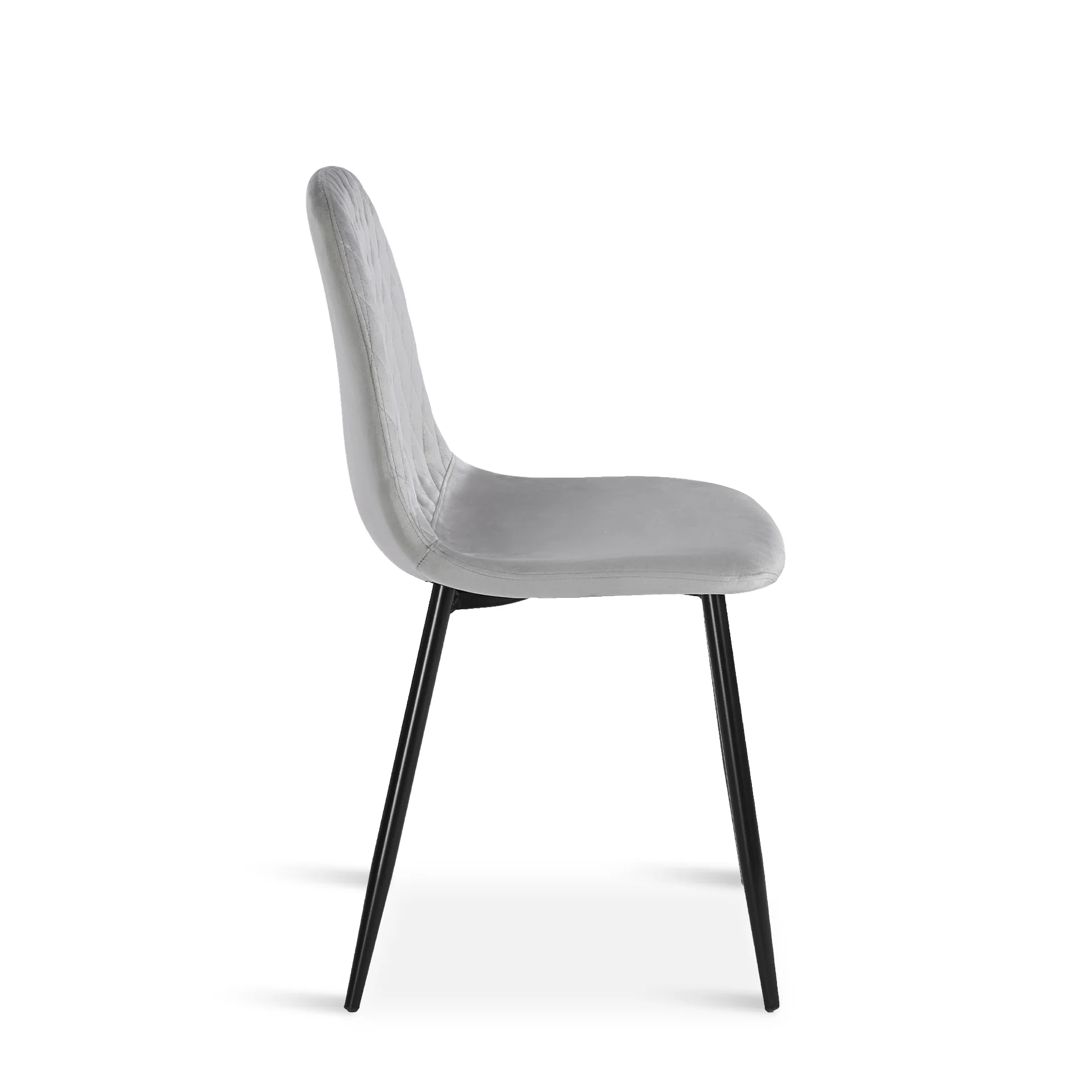Quila Velvet Dining Chair - Set Of 4 - Light Grey - Image 9
