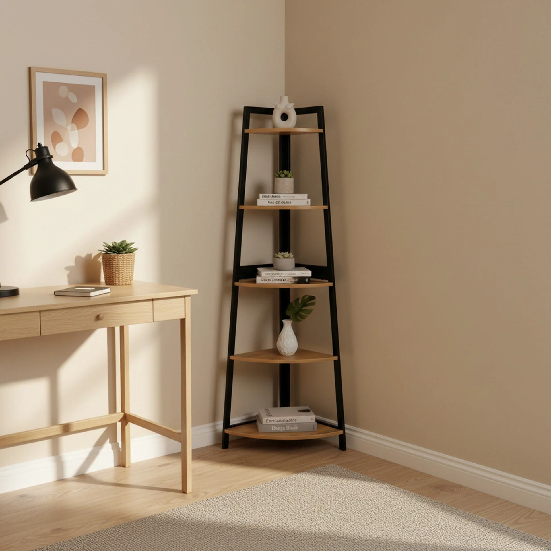 Quoin 5 Tier Corner Shelf - Natural - Image 2