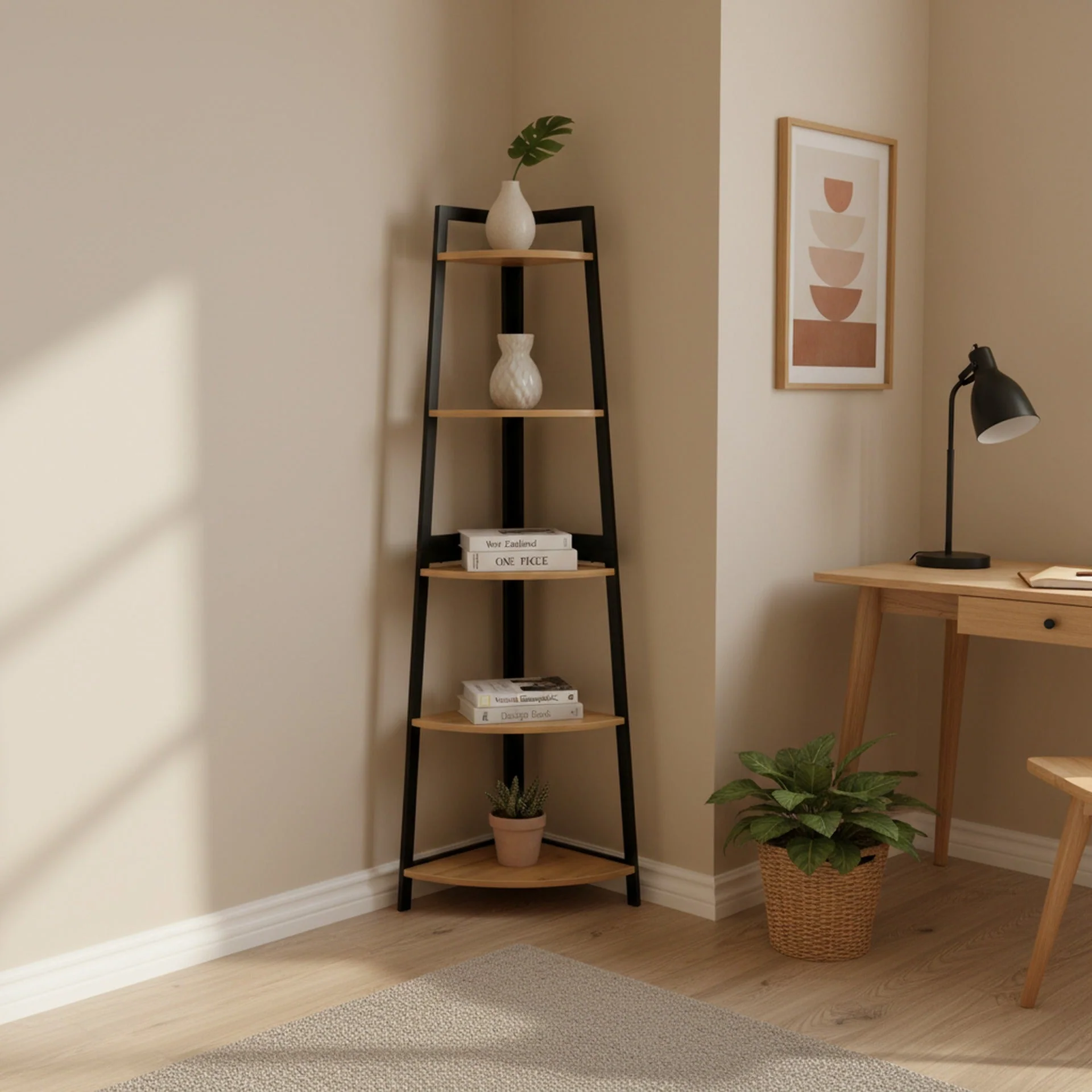 Quoin 5 Tier Corner Shelf - Natural - Image 3
