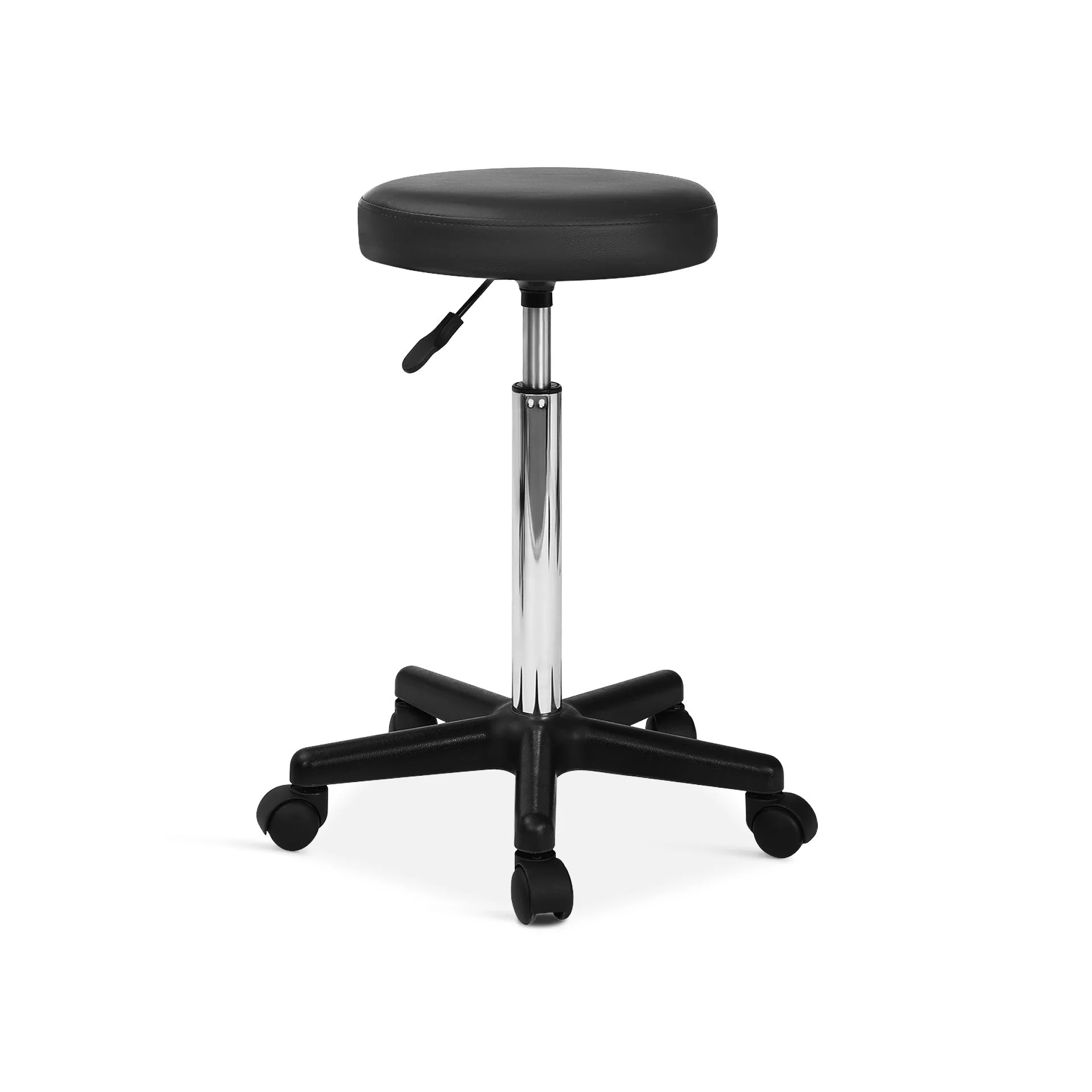 Rae Office Stool with PU Leather - Black - Image 2