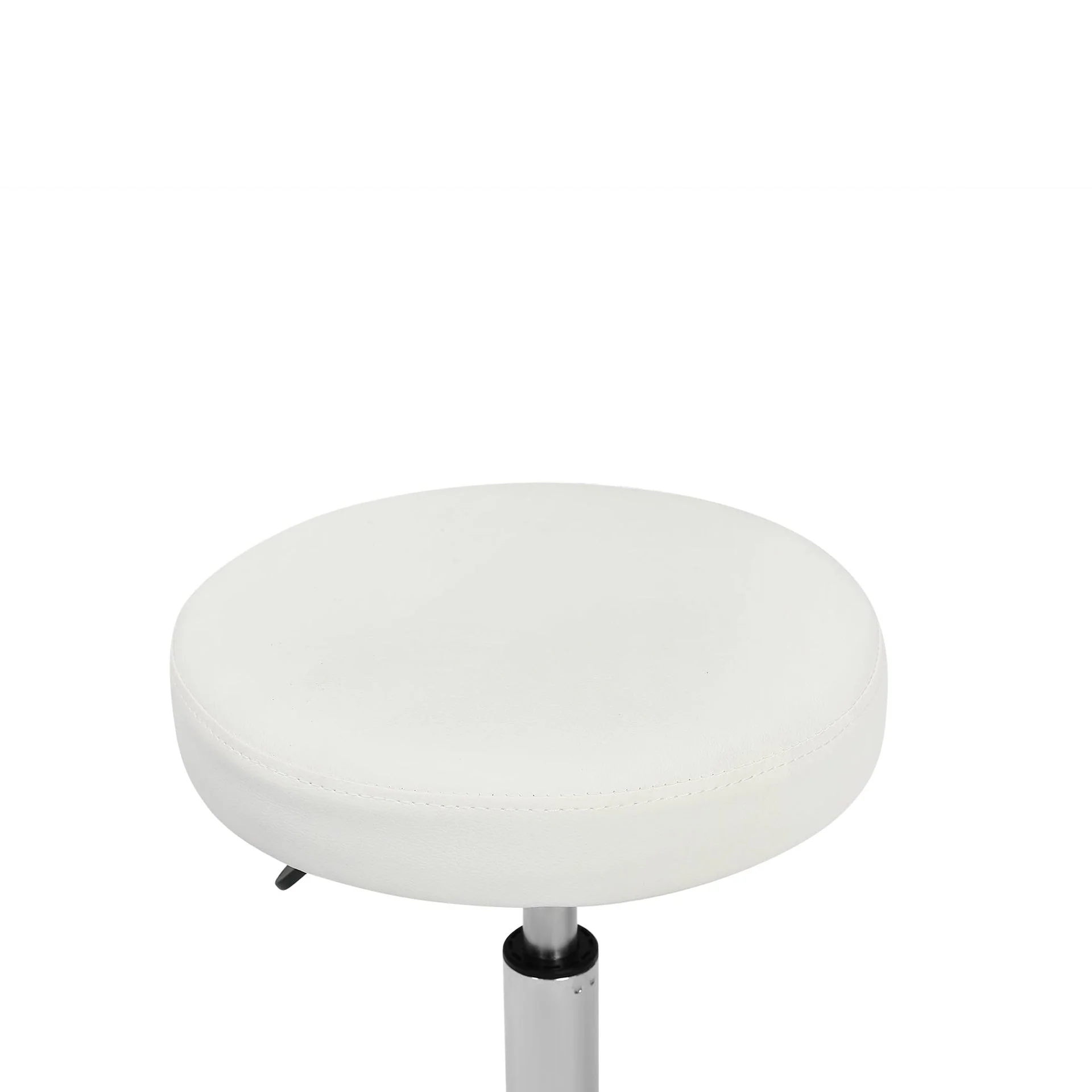 Rae Office Stool with PU Leather - White - Image 5