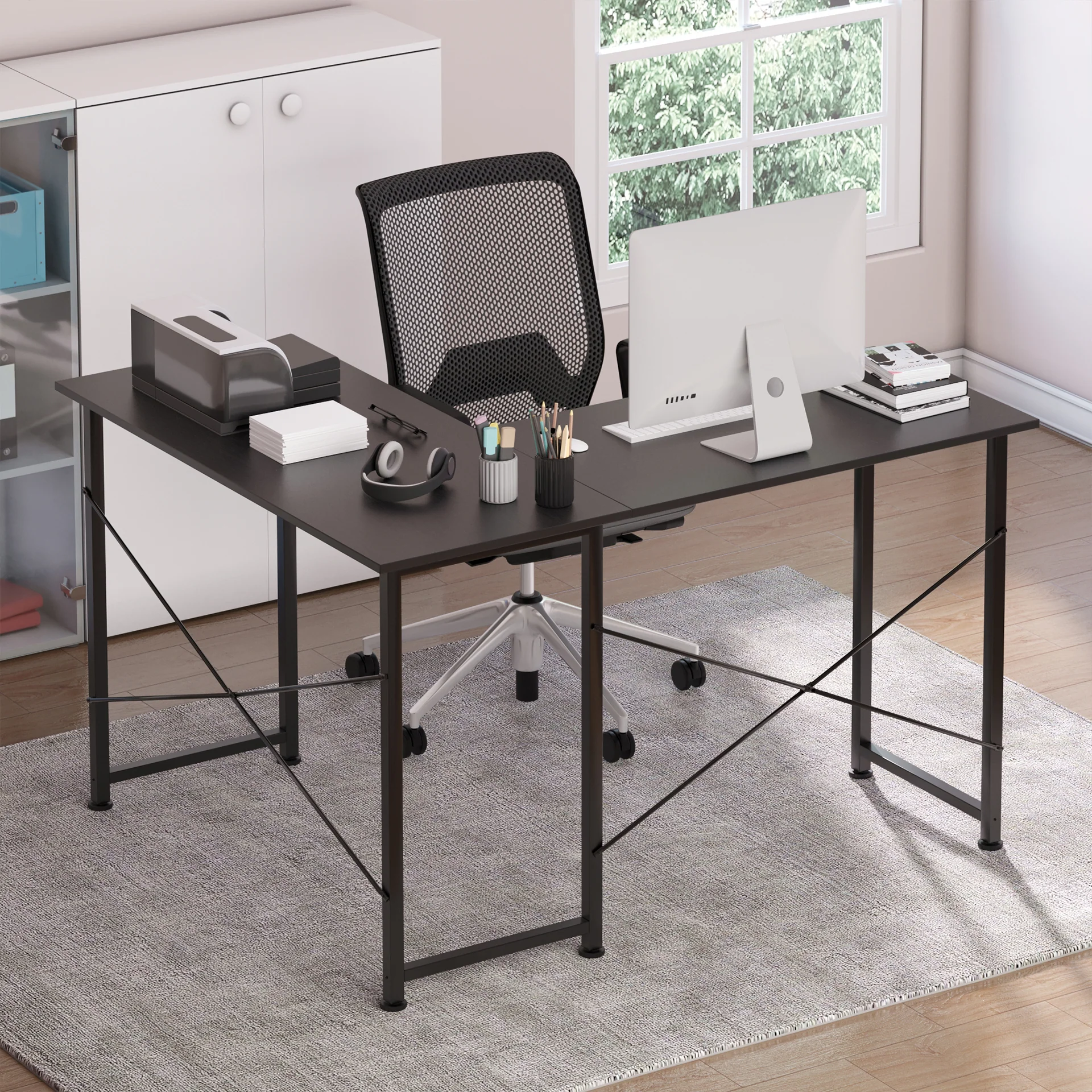 Rafael Computer Corner Desk - Black - Image 7