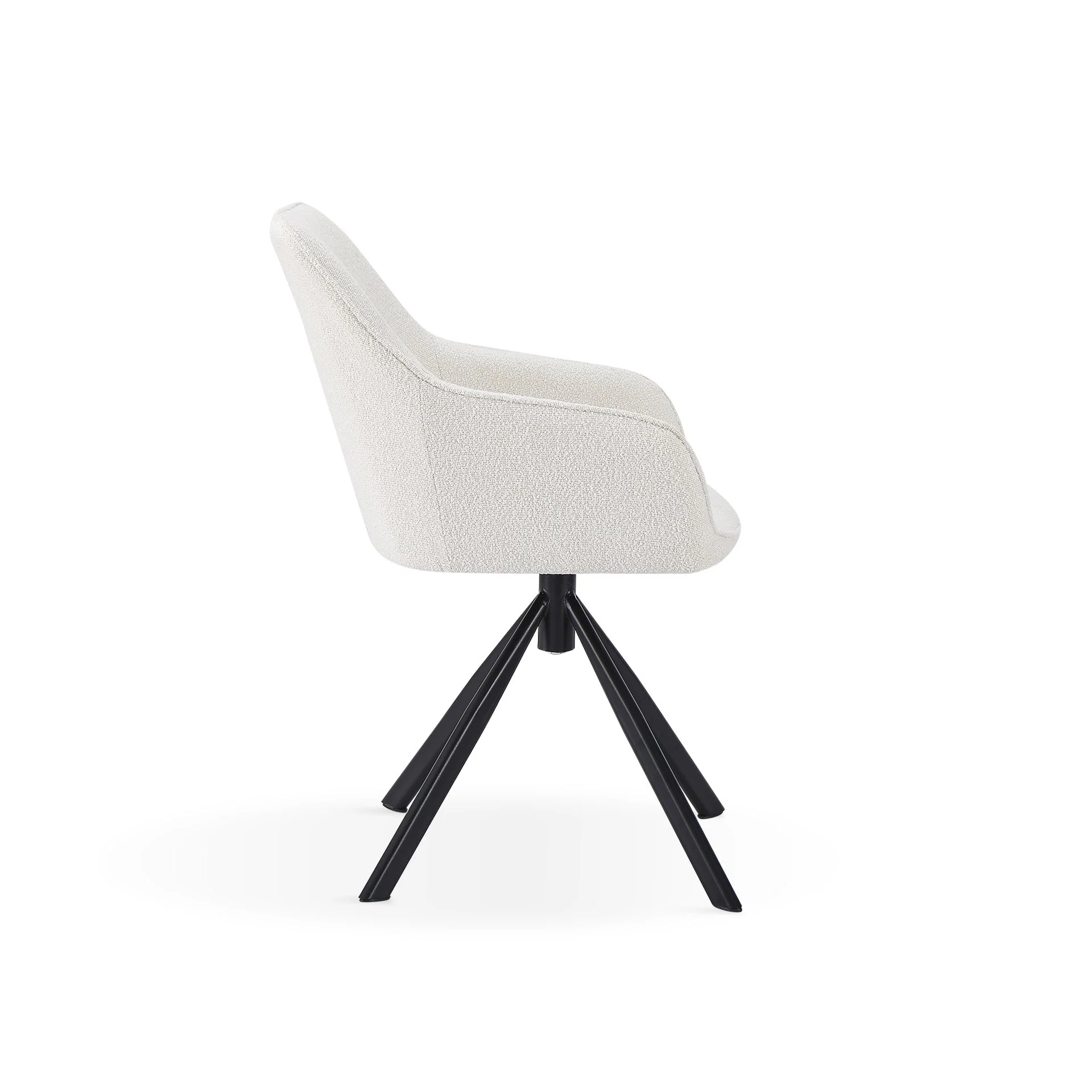 Ramona Boucle Dining Chair - Set of 2 - White + Black - Image 9