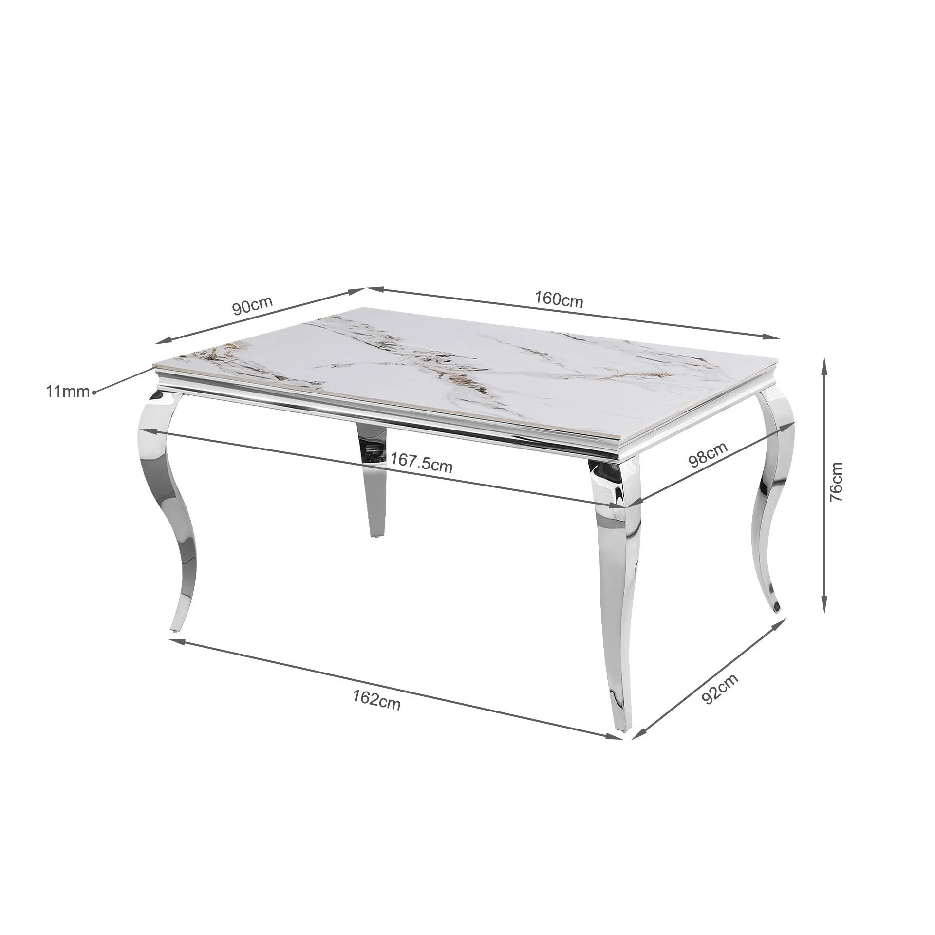 Raven Rectangle Ceramic Dining Table 160 X 90cm - Image 10