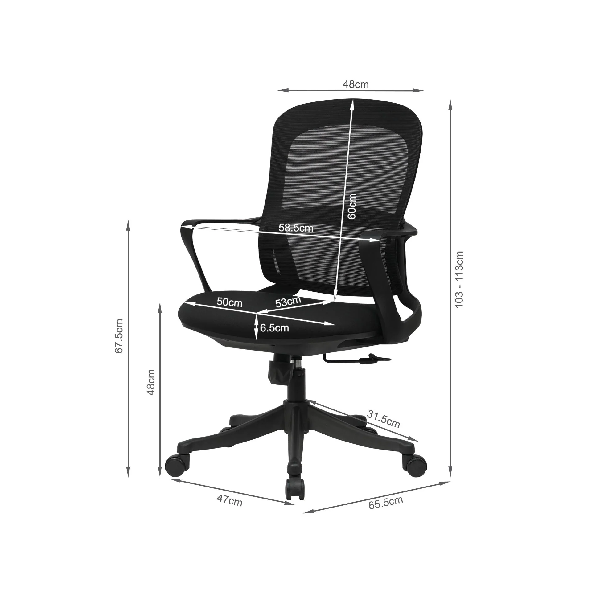 Raya Office Chair - Black - Image 12